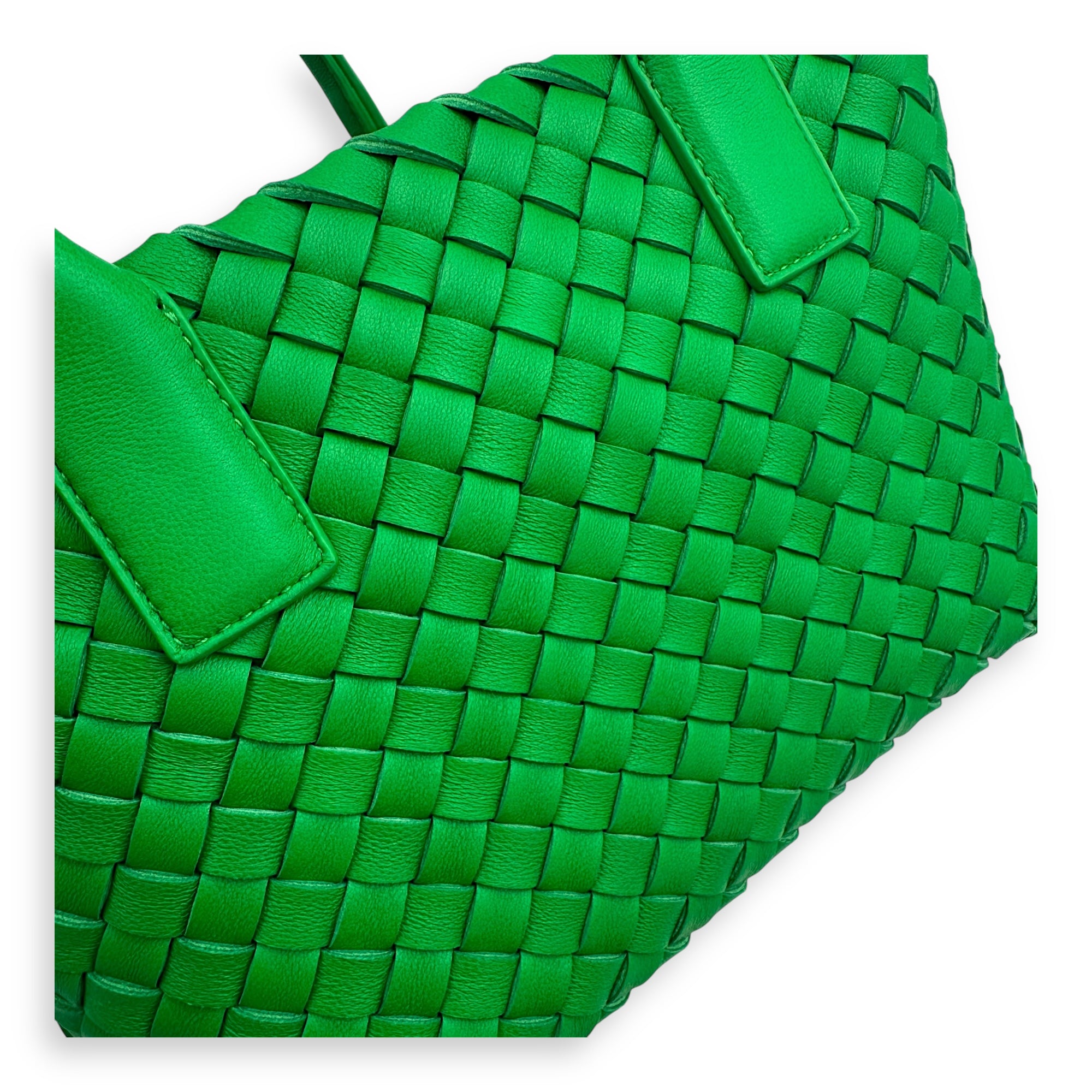 Cabat Top Handle Bag Green in Lambskin, Gold hardware - Image 12