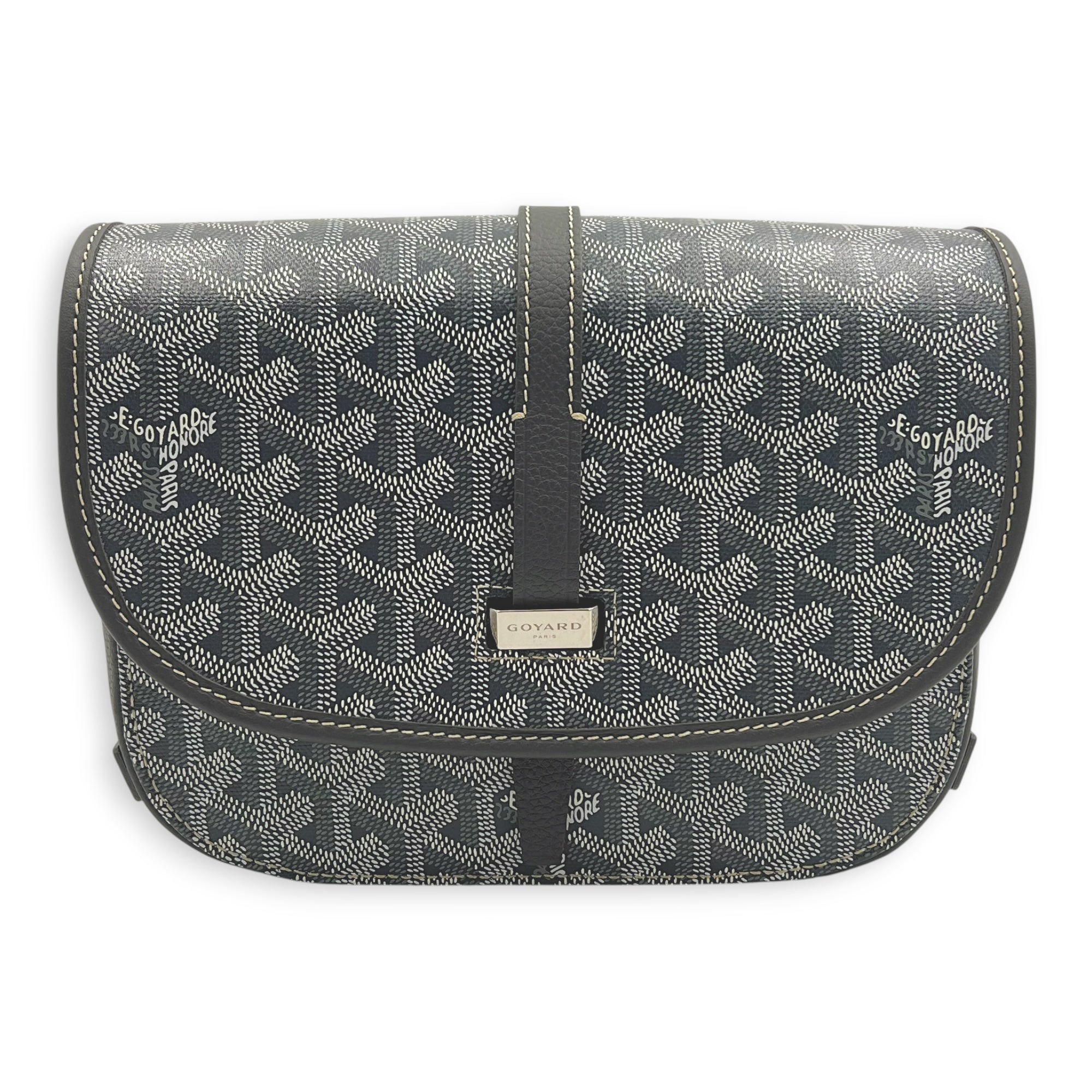 Belvedere Crossbody Bag PM Grey in Coated Canvas, Silver hardware