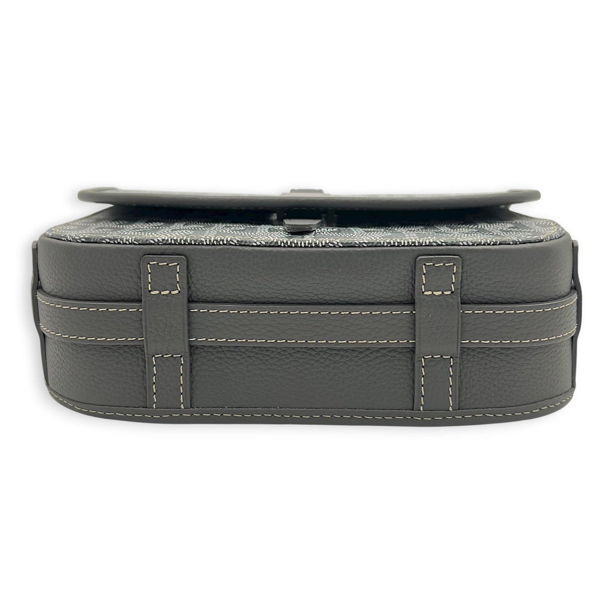 Belvedere Crossbody Bag PM Grey in Coated Canvas, Silver hardware - Image 6