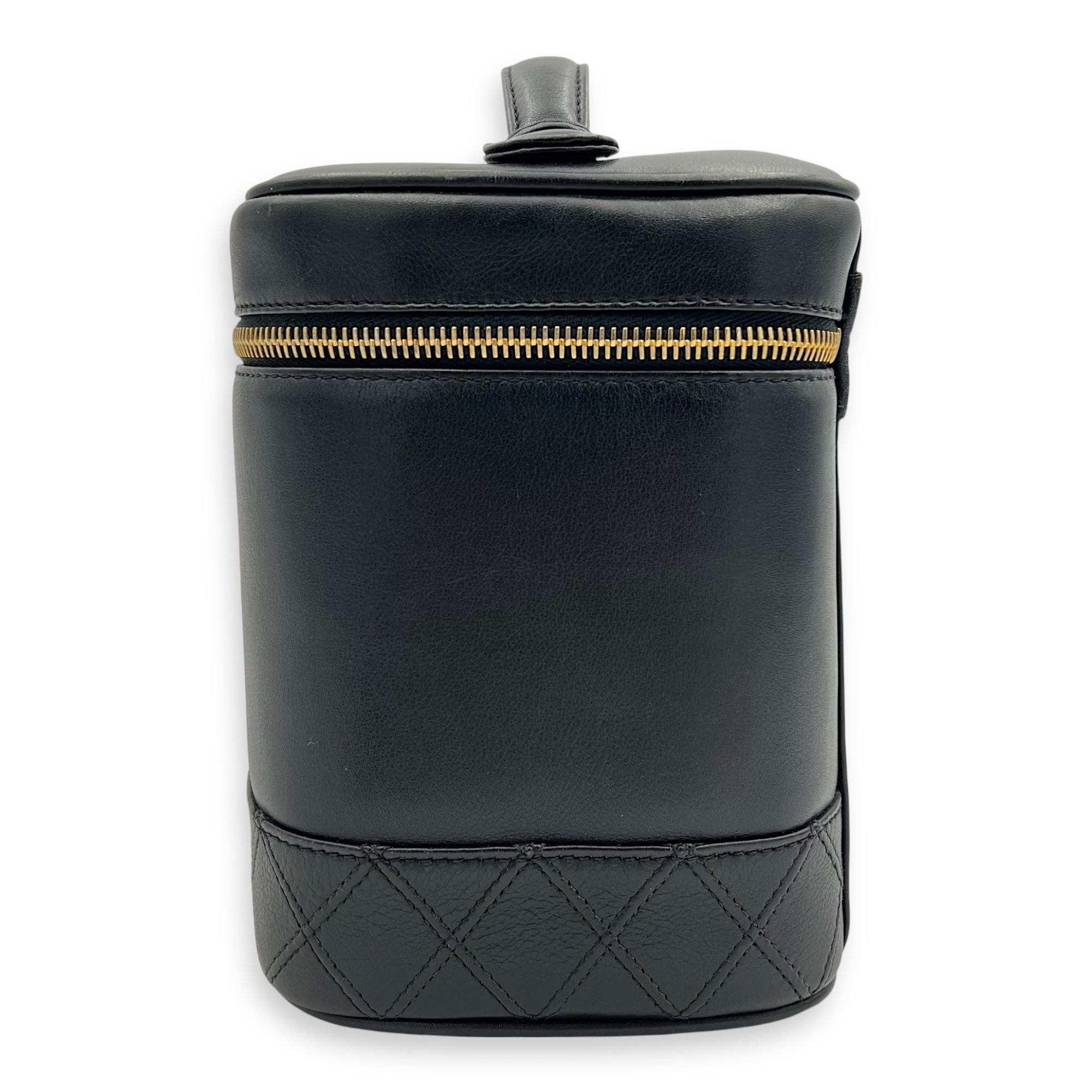 Vintage Vanity Bag Black in Calfskin, Gold hardware - Image 4