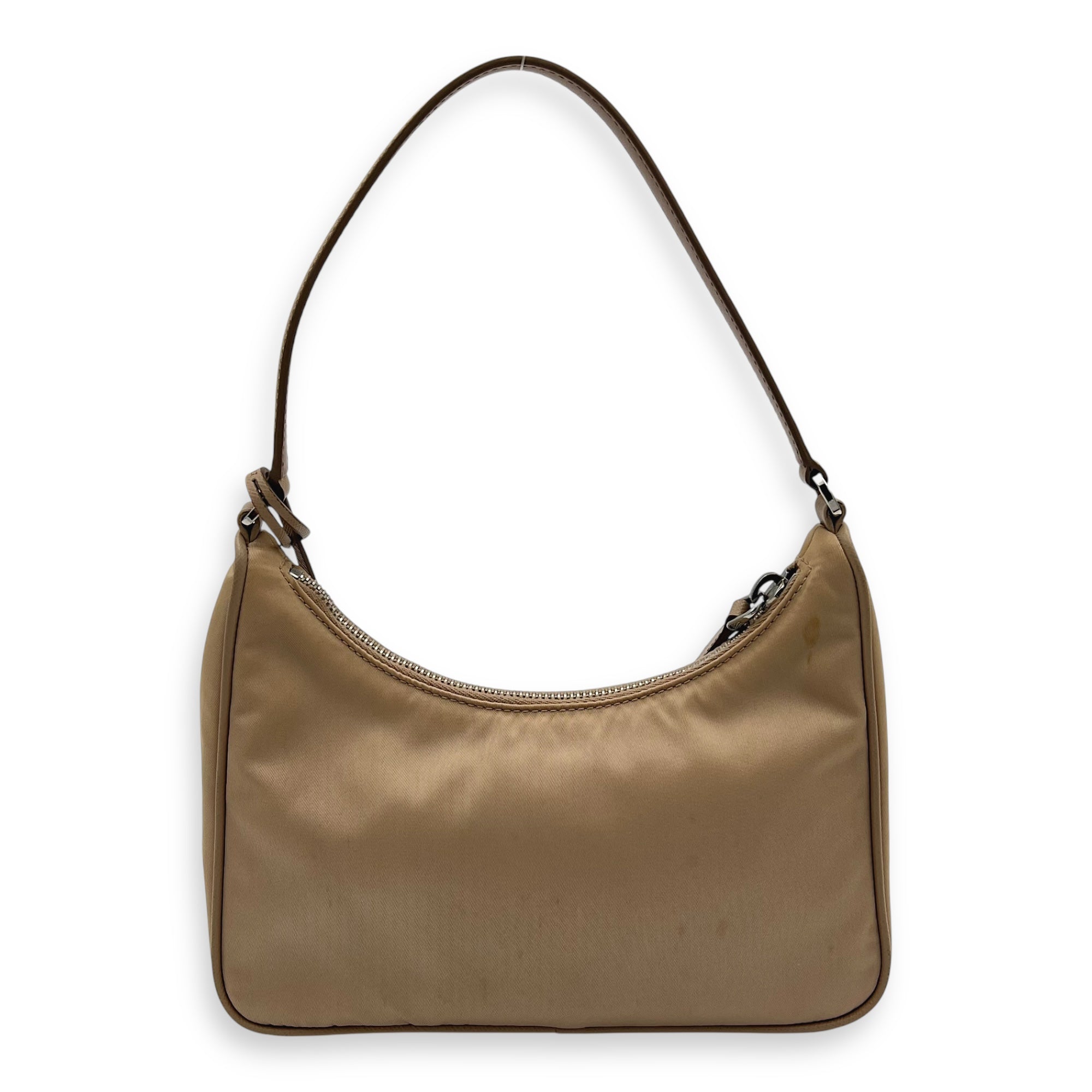 Re-Edition 2005 Shoulder Bag Beige in Re-Nylon, Silver hardware - Image 3