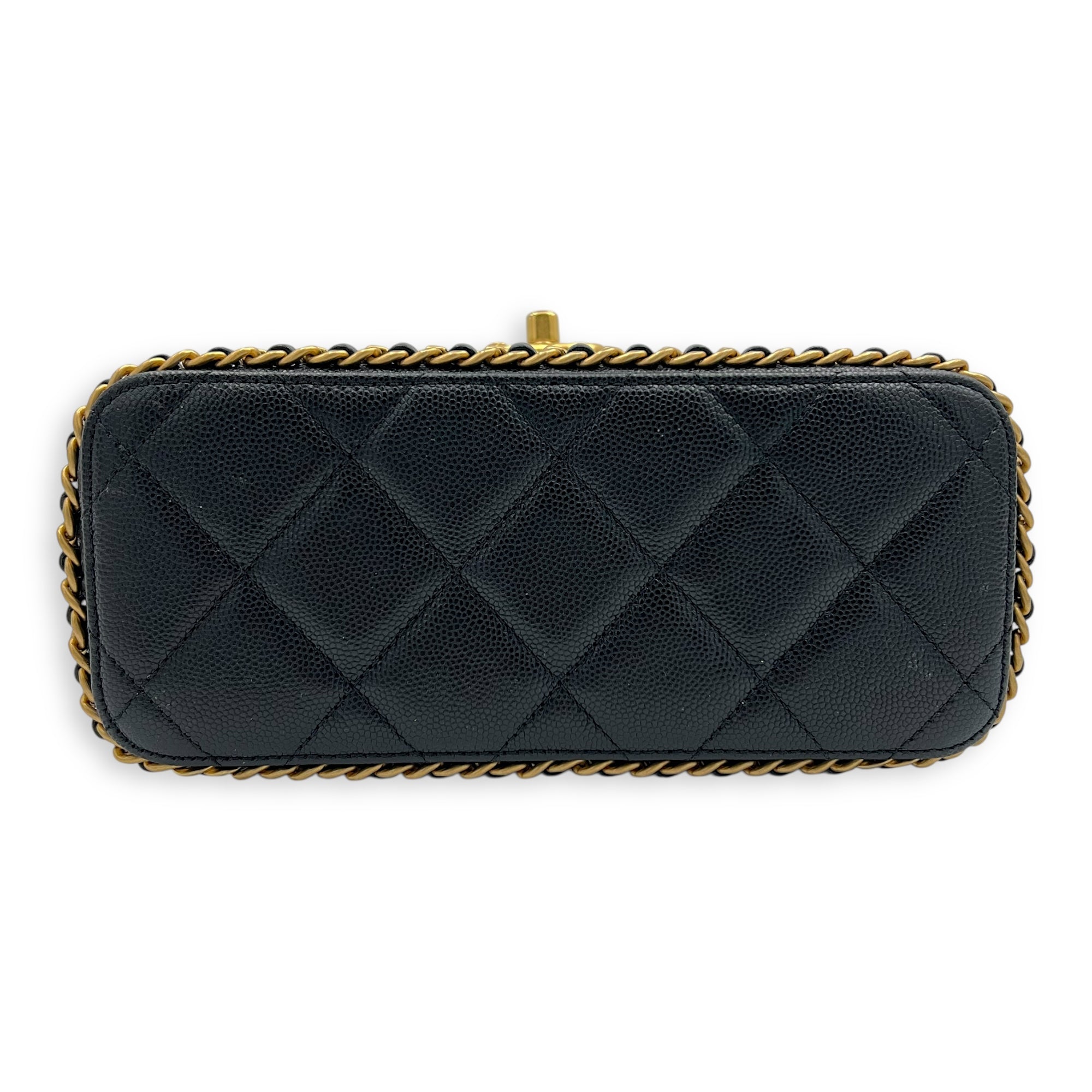 Quilted Seasonal Backpack Gold in Caviar Leather, Gold hardware - Image 6