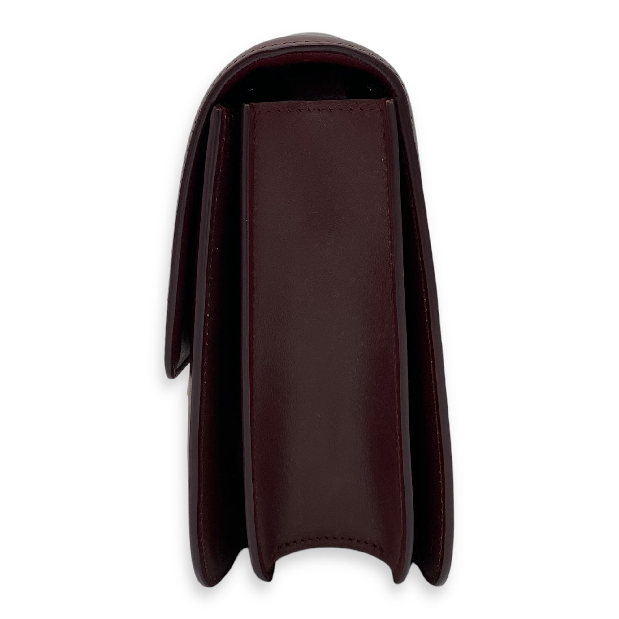 Box Medium Red Shoulder Bag in Calfskin, Brushed Gold hardware - Image 4