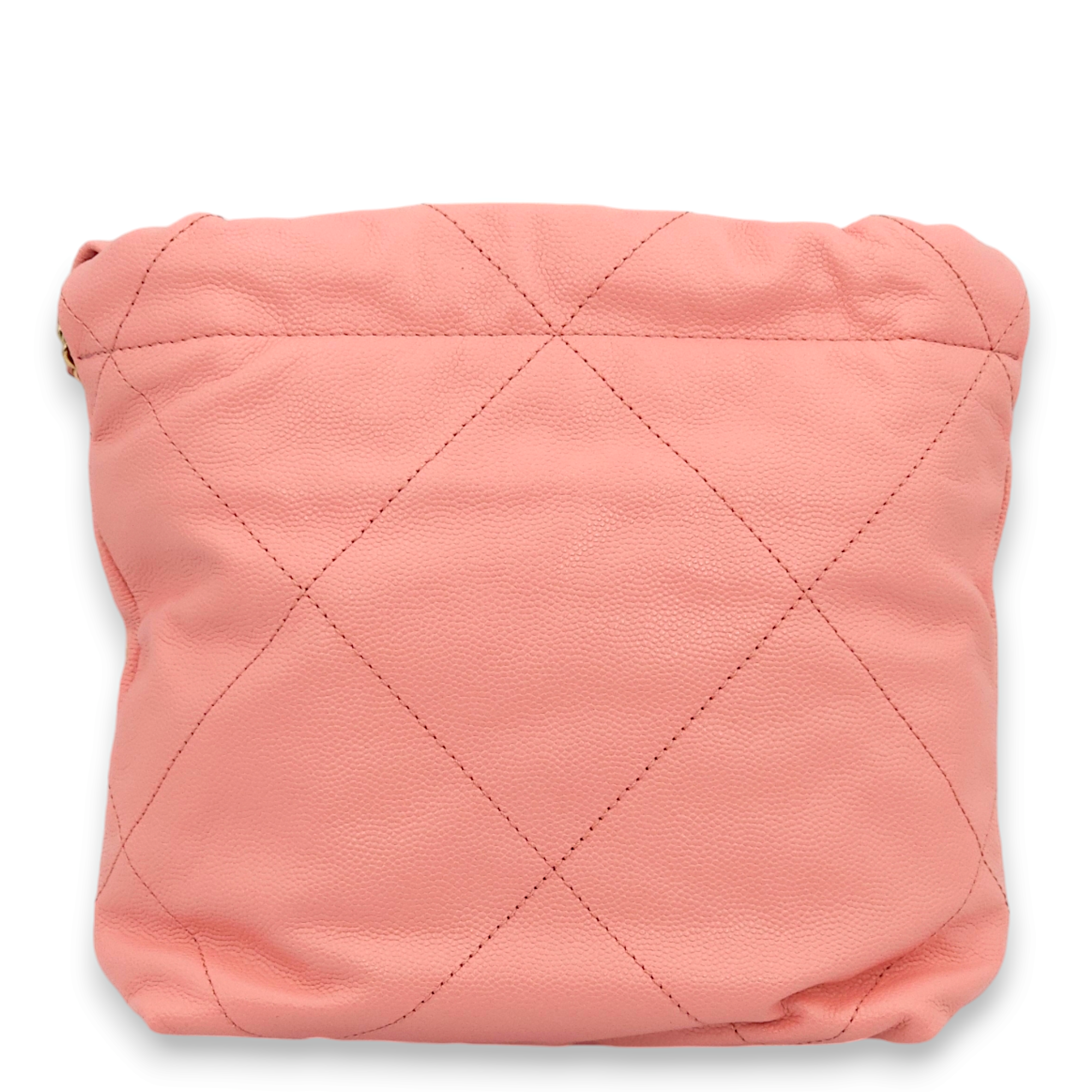 22 Mini Pink Tote Bag in Caviar Leather, Gold hardware - Image 3