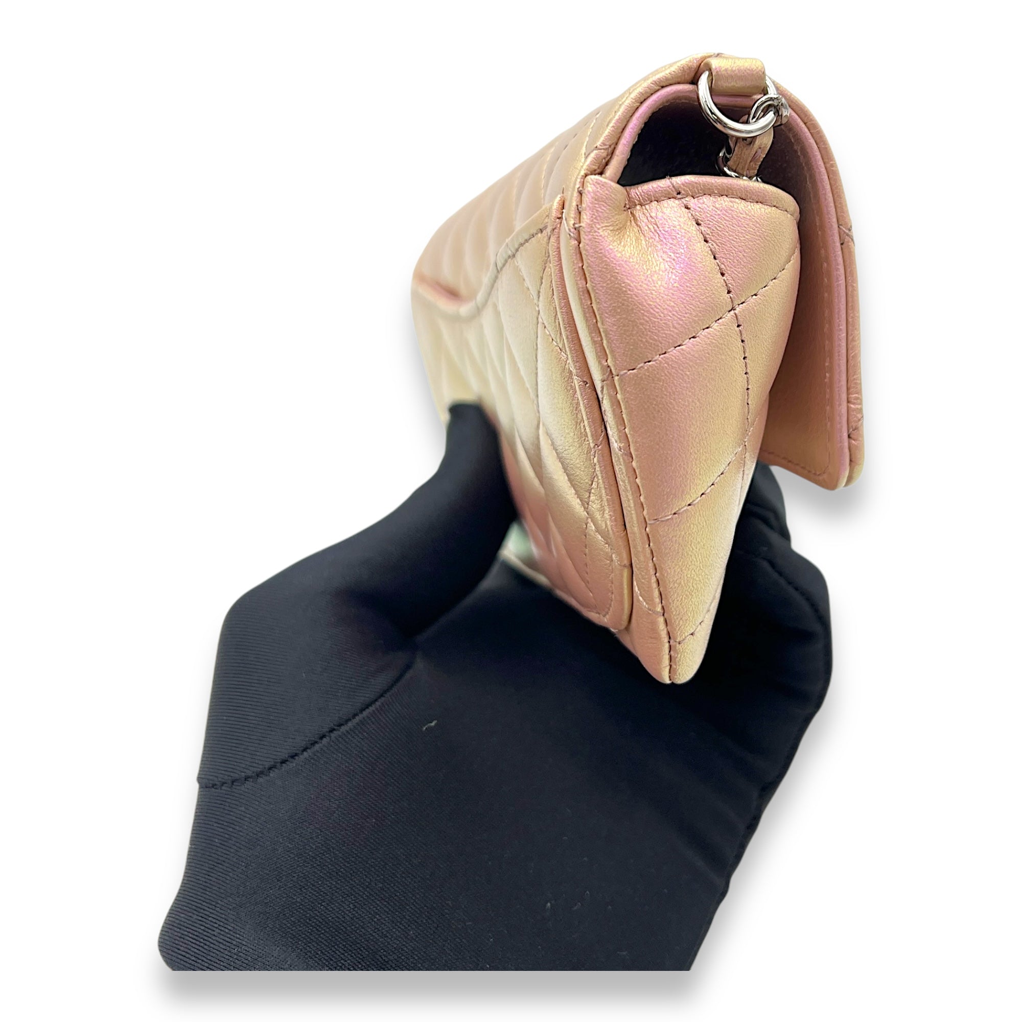 Glasses Crossbody Bag Pink in Calfskin, Silver hardware - Image 5