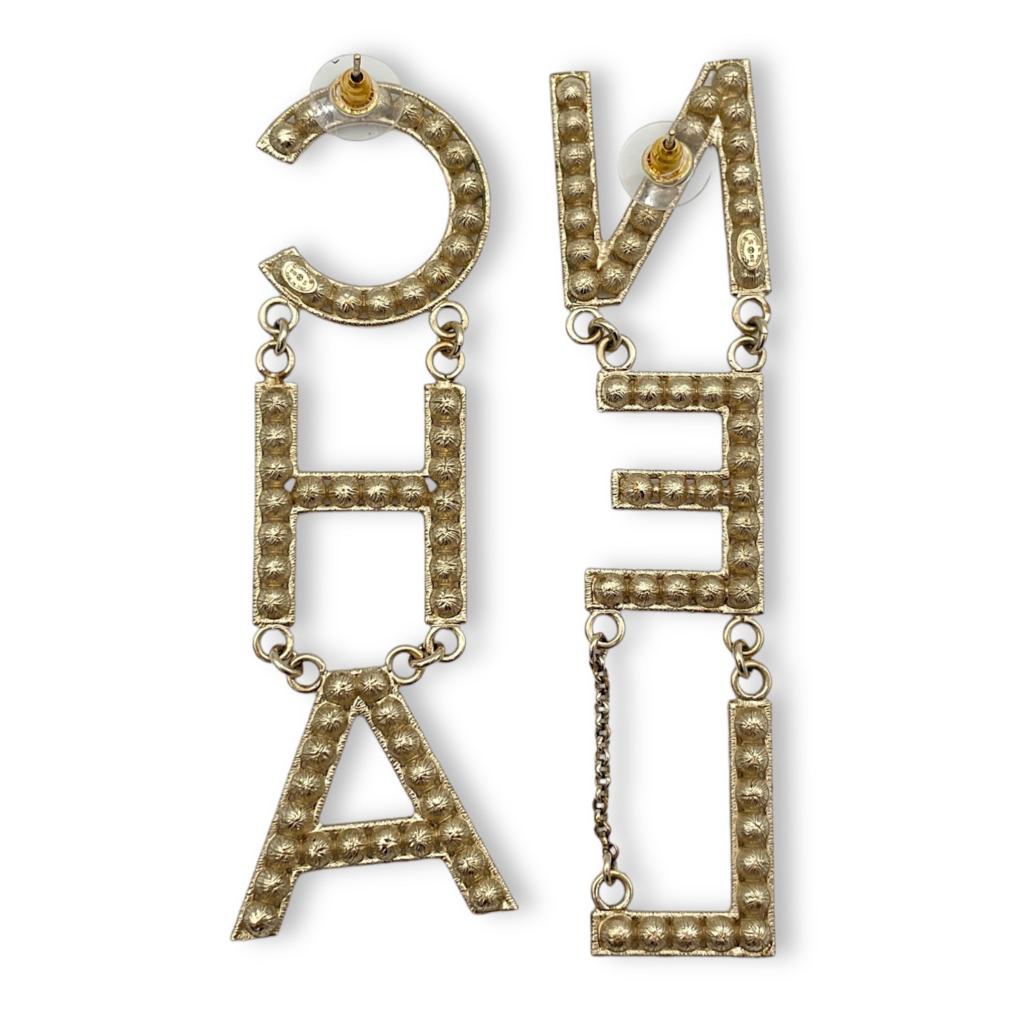 Gold Earrings in Chanel, Light Gold hardware - Image 3