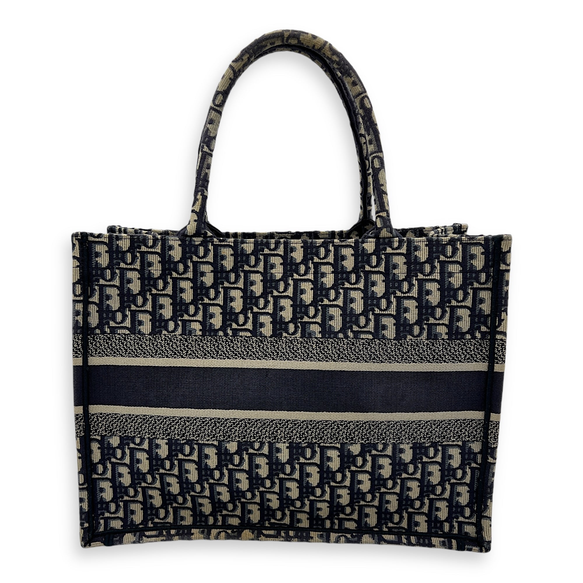 Book Tote Top Handle Bag Medium Blue in Jacquard - Image 5