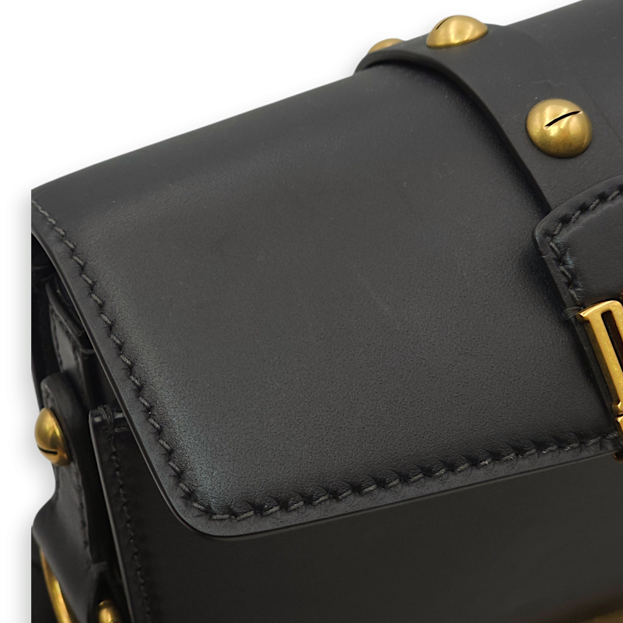 Dioraddict Square Flap Black Shoulder Bag in Calfskin, Gold hardware - Image 5