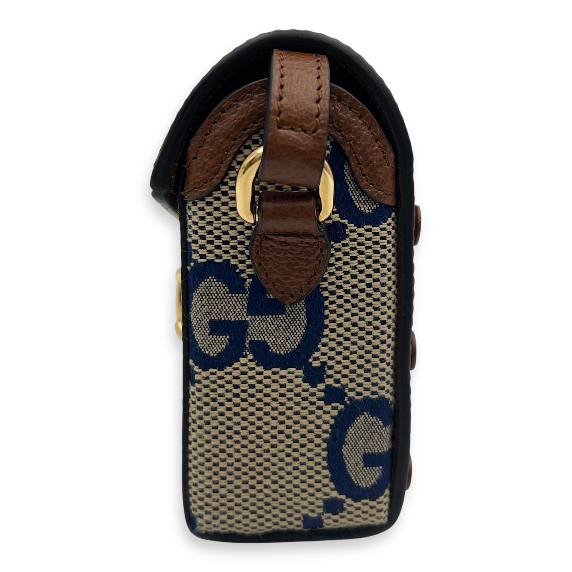 Limited Edition Horsebit 1955 Brown Crossbody Bag in Canvas, Gold hardware - Image 4