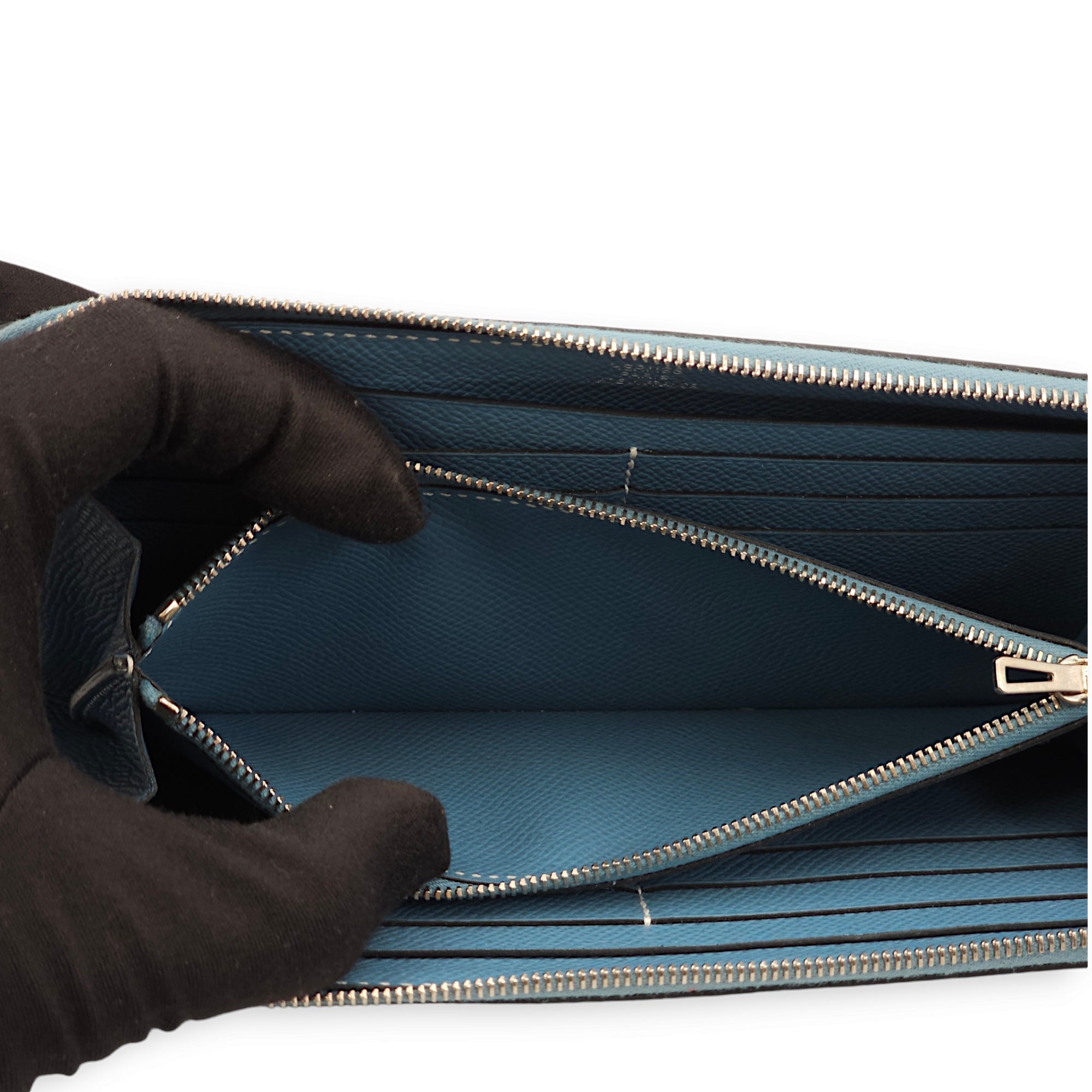 Azap Blue Jean Wallet in Epsom, Palladium hardware - Image 12