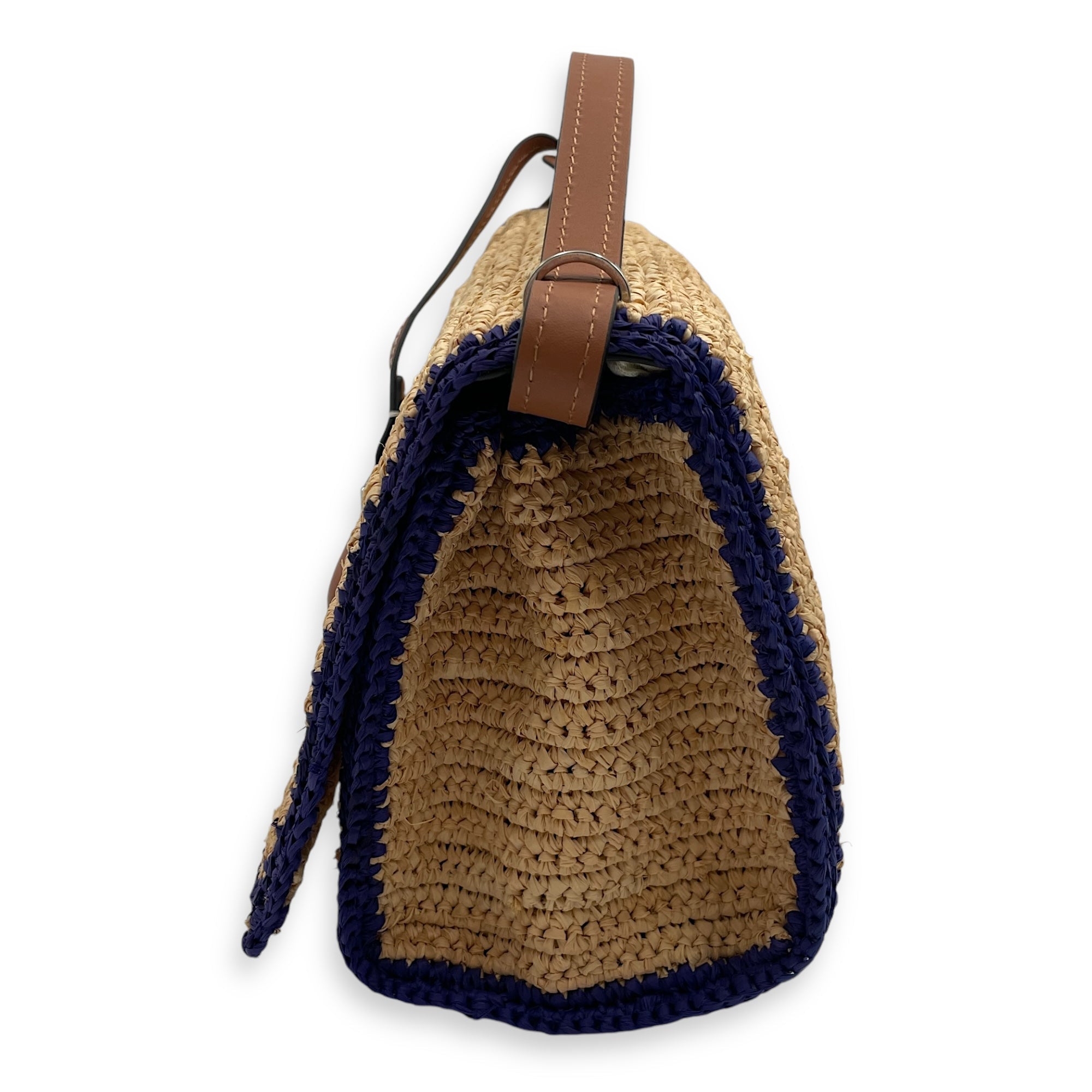 Barcelona Flap 24x15x10cm Beige, blue, purple, brown Crossbody Bag in Calfskin, Silver hardware - Image 5