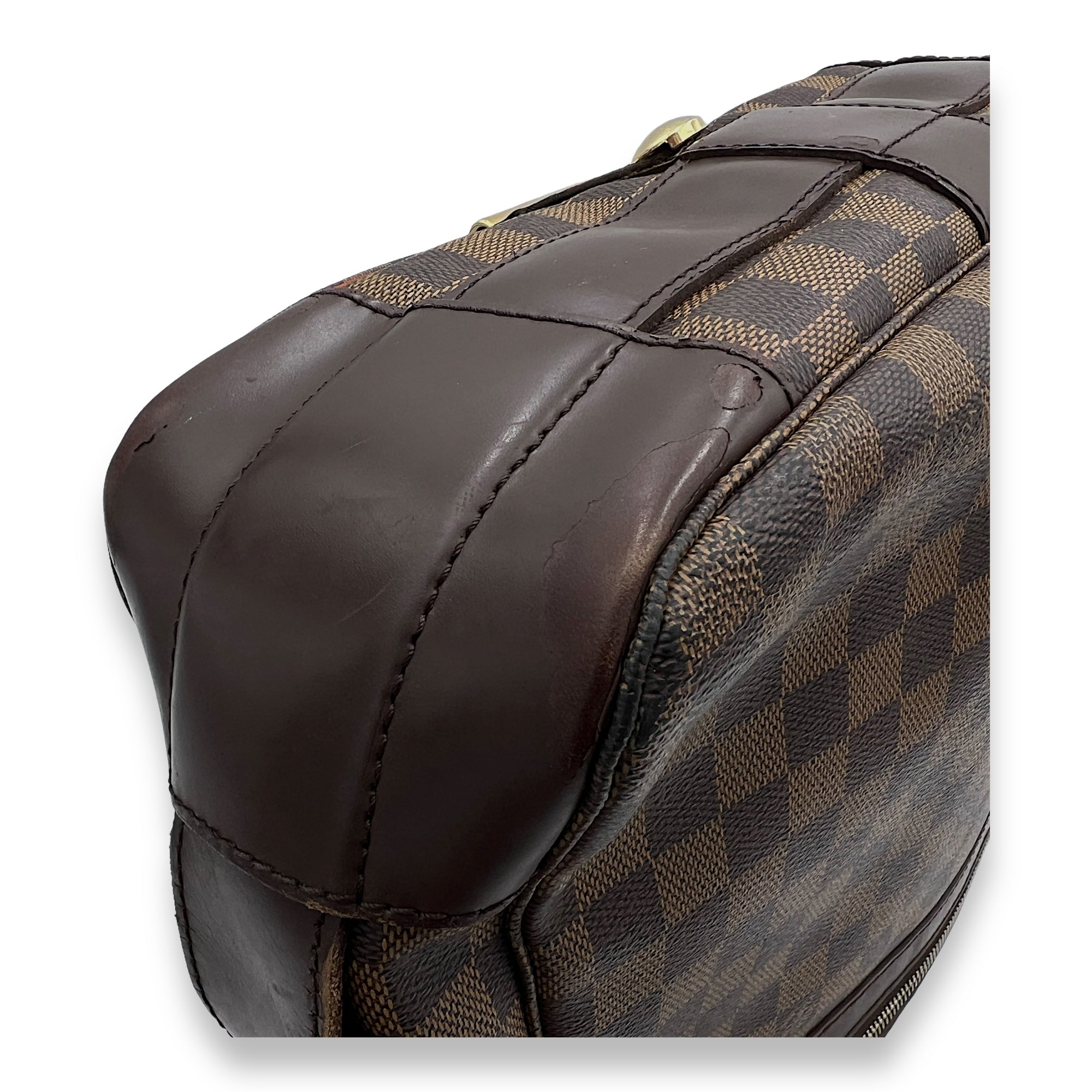 Bastille Messenger Bag Damier Ebene in Coated Canvas, Gold hardware - Image 9