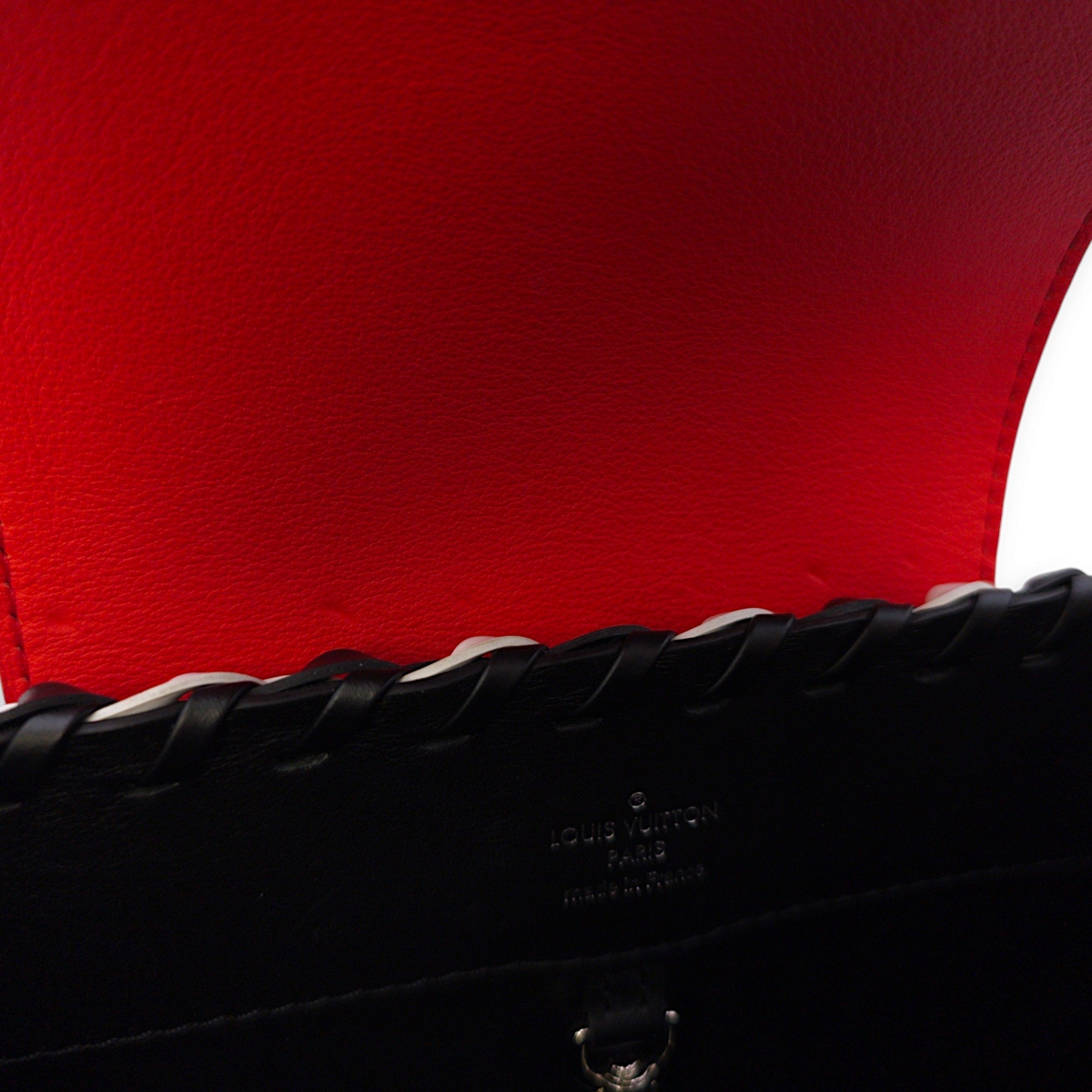 Capucines BB Red/White/Pink/Black Top Handle Bag in Braided Calf, Palladium hardware - Image 9