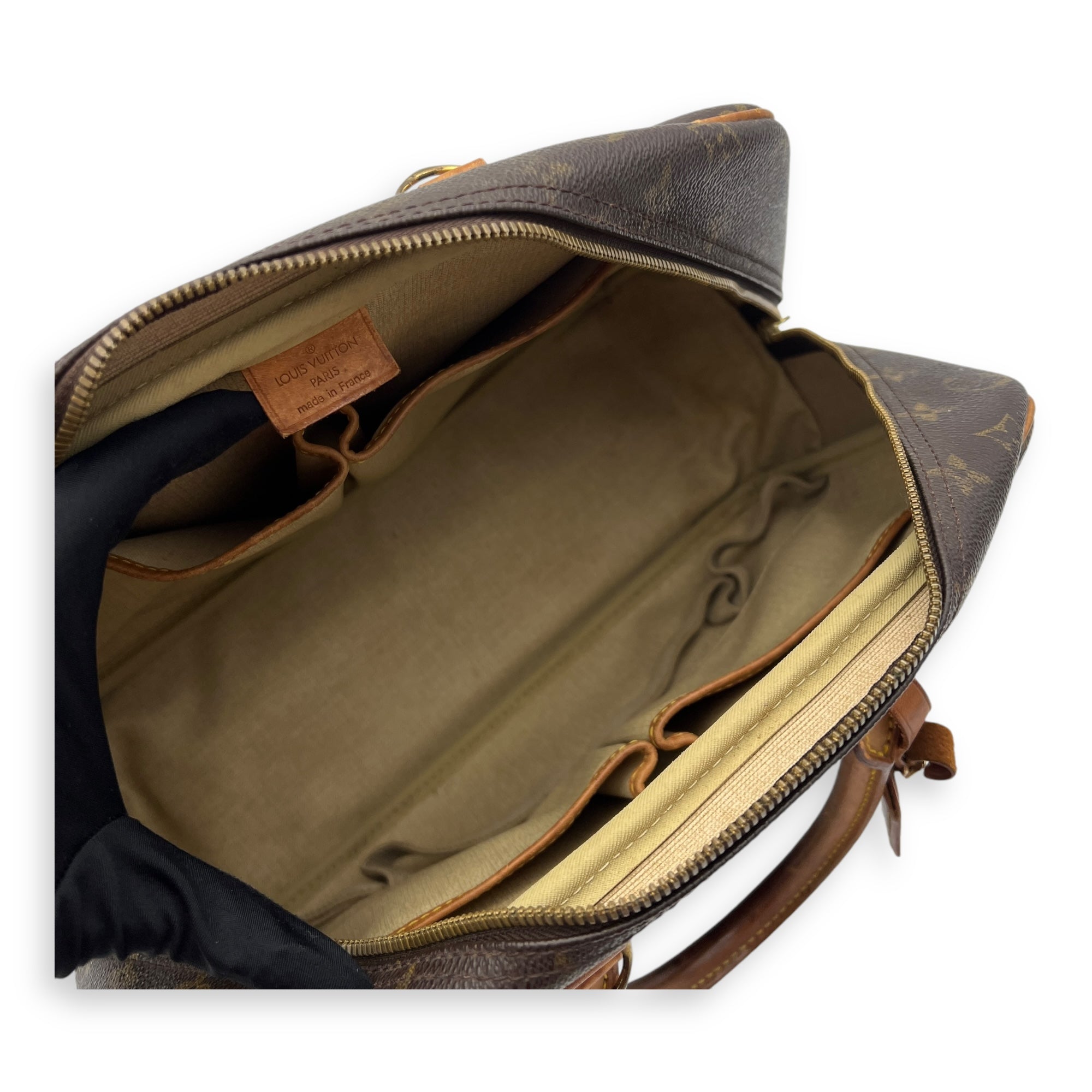 Deauville Top Handle Bag Brown in Monogram Coated Canvas, Gold hardware - Image 14