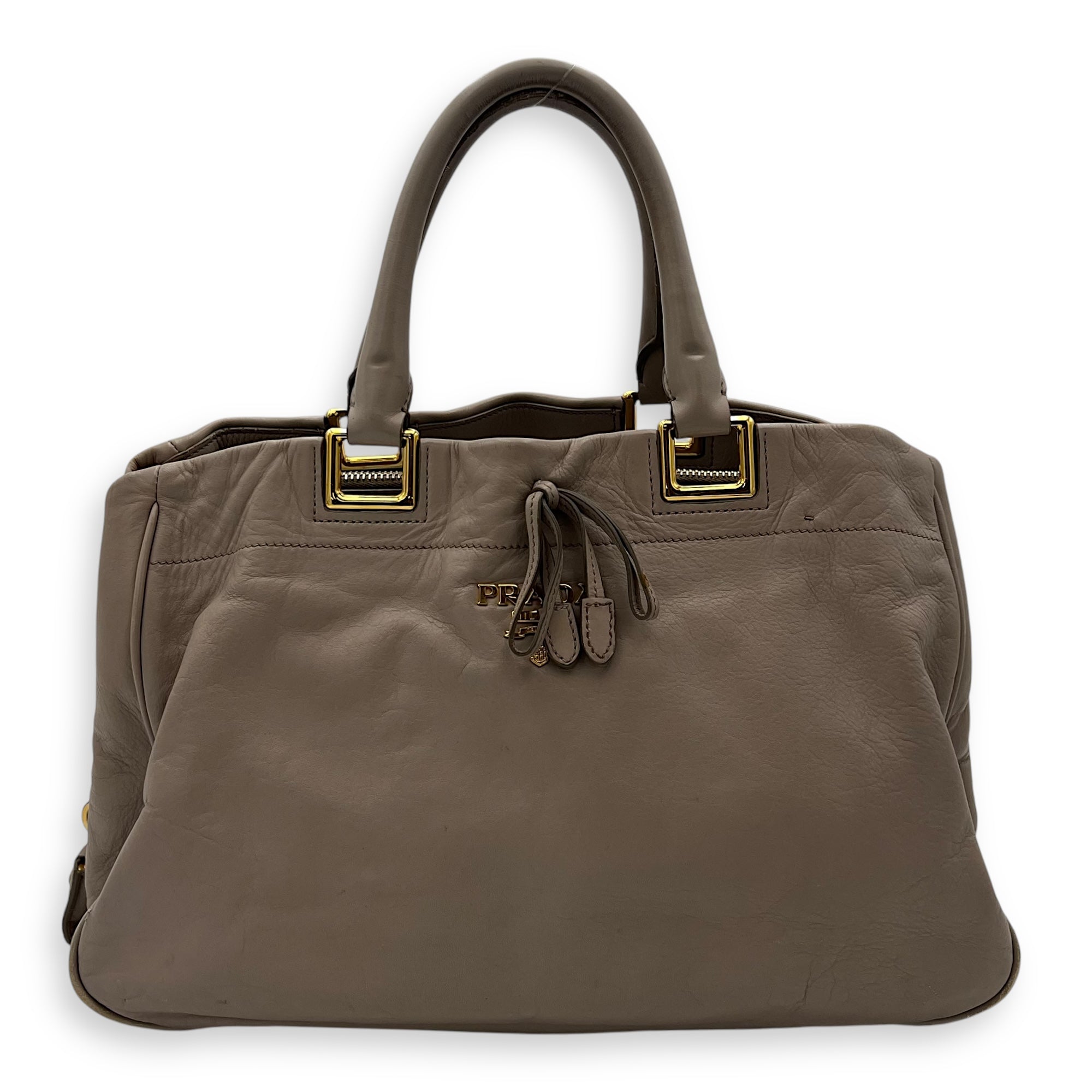 Logo Top Handle Bag Pink in Calfskin, Gold hardware