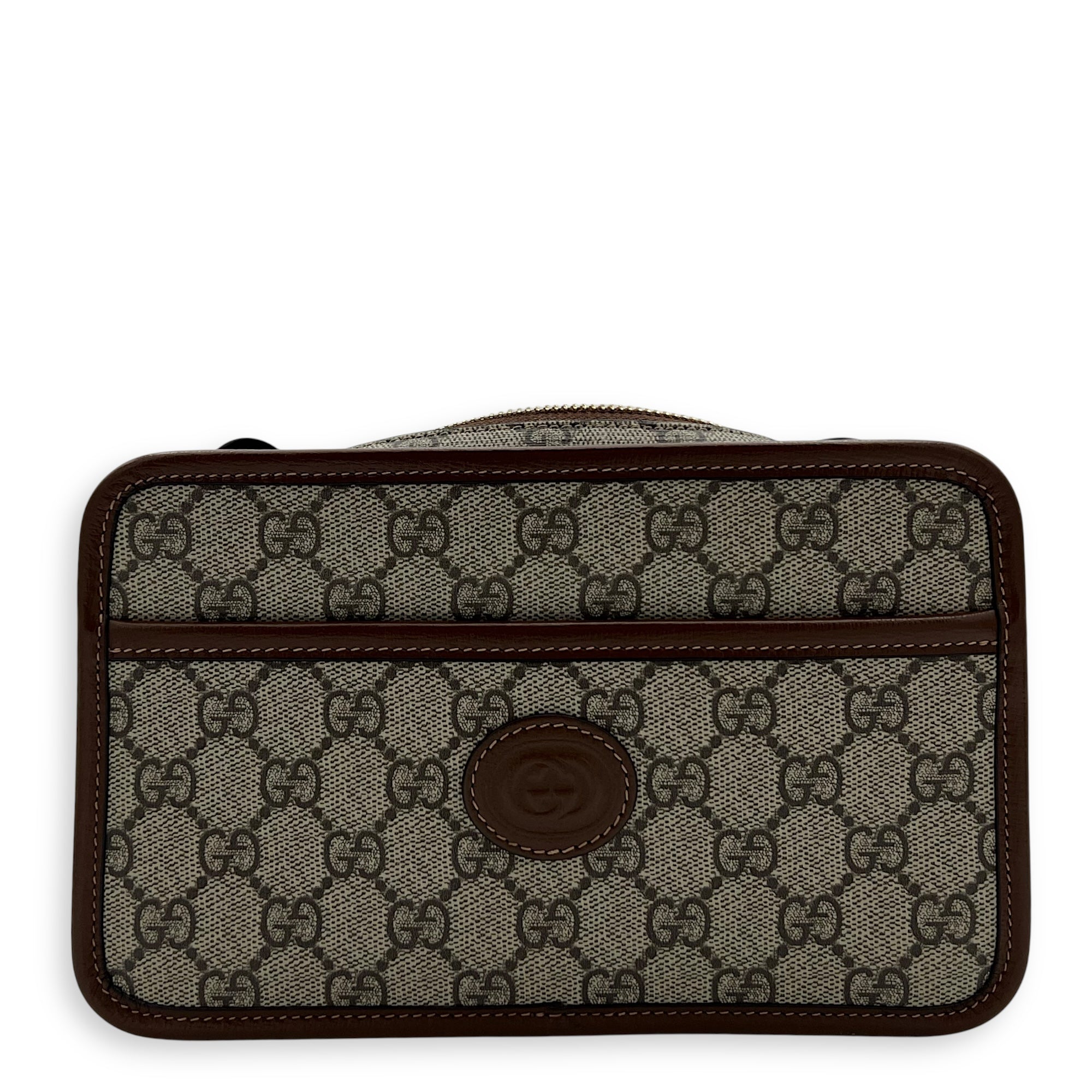 GG Supreme Crossbody Bag Brown in Coated Canvas, Gold hardware
