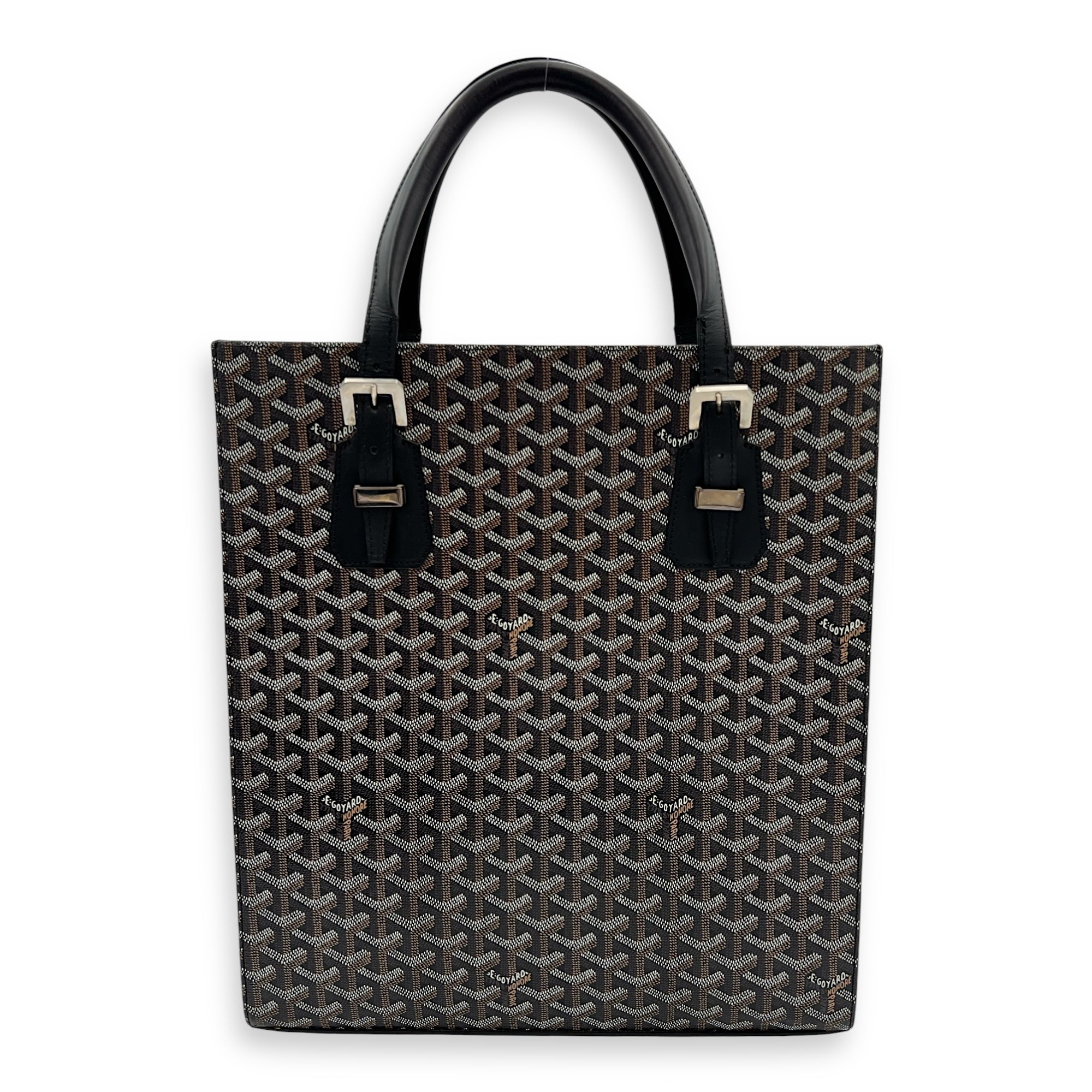 Comores Tote Bag Black in Coated Canvas, Silver hardware - Image 3