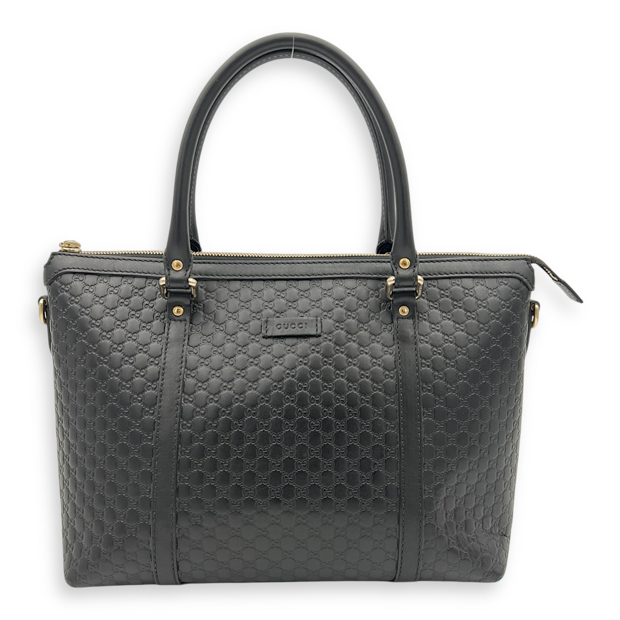 GG Tote Bag Black in Guccissima Leather, Gold hardware