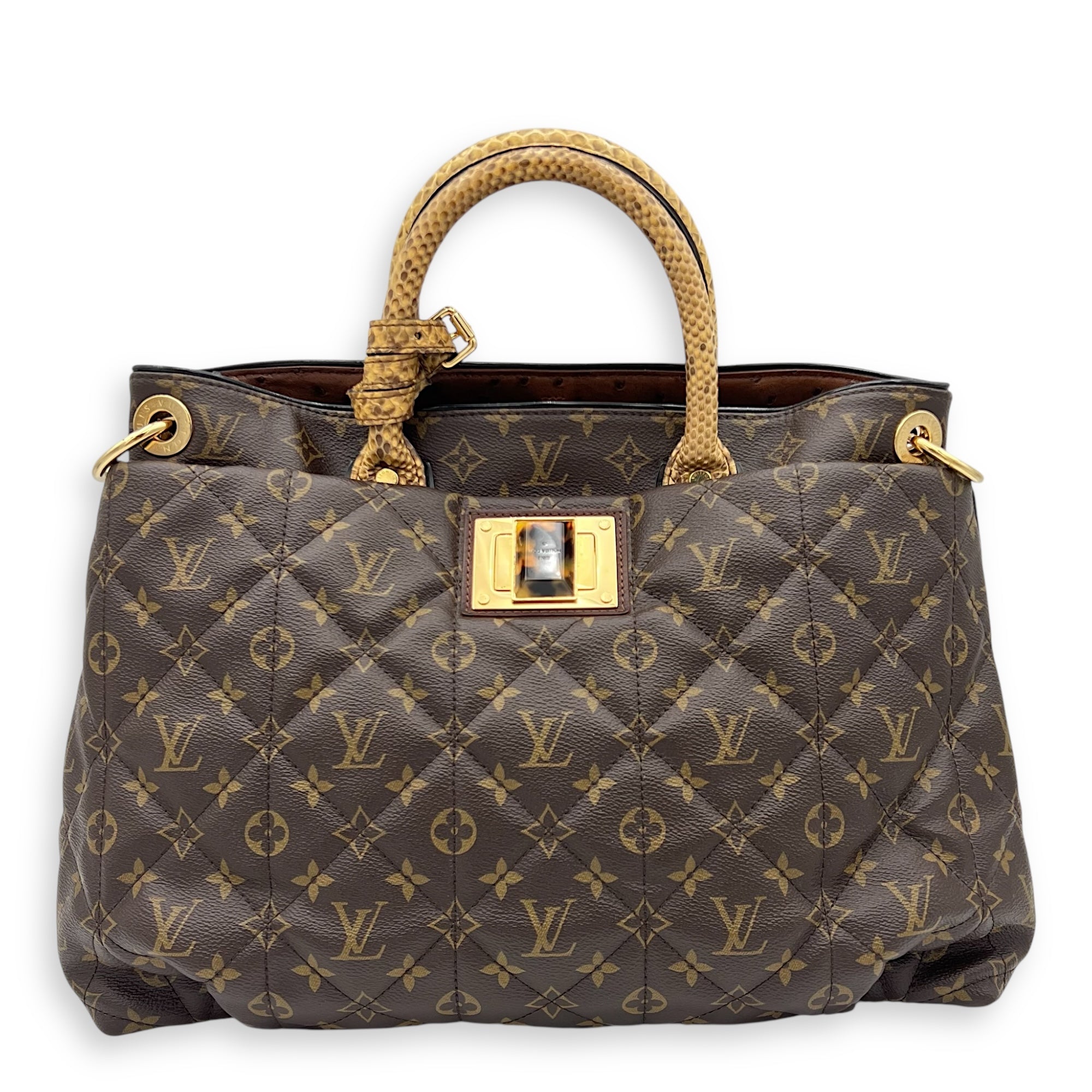 Etoile Exotique Top Handle Bag GM Brown in Monogram Coated Canvas, Gold hardware