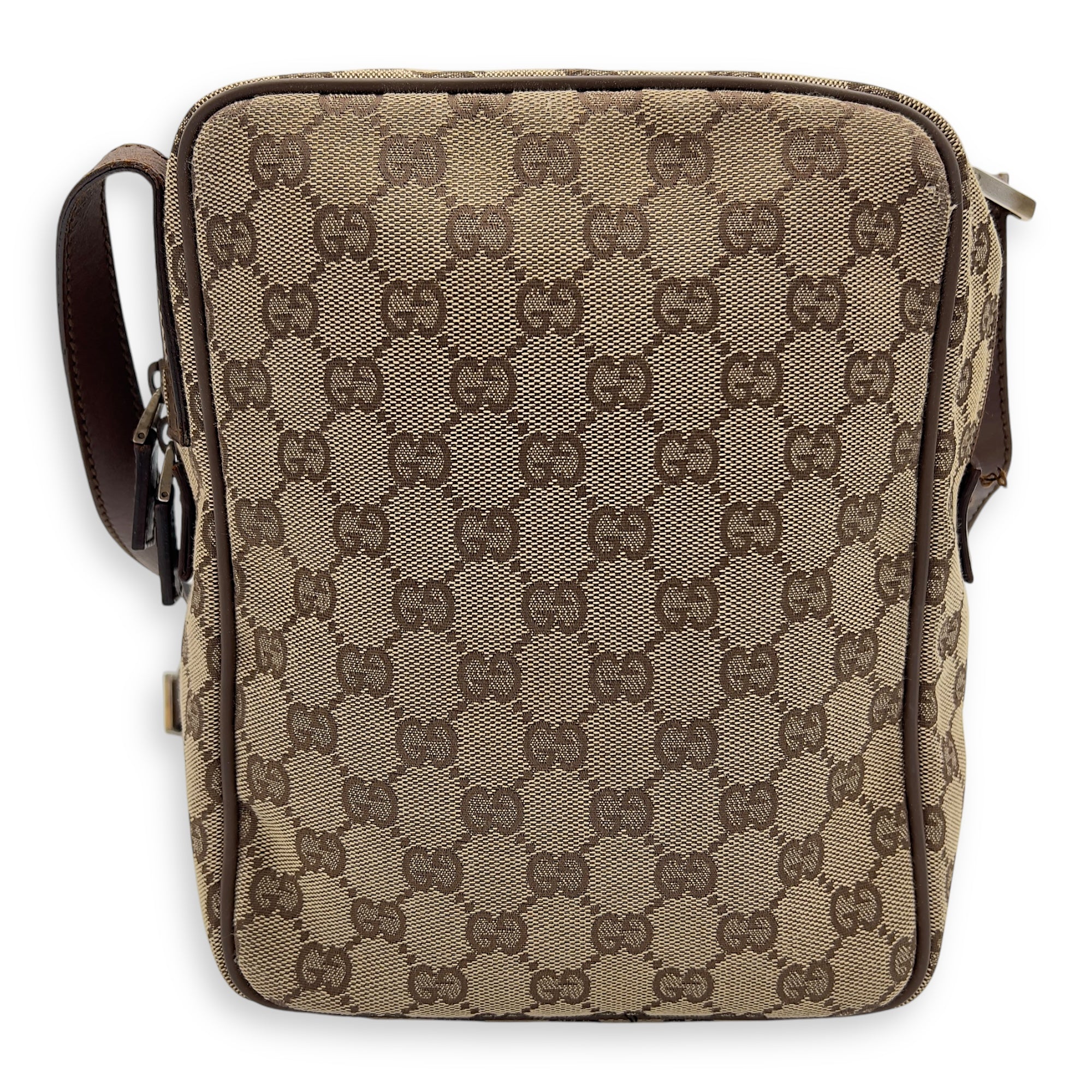 GG Crossbody Bag Brown in Canvas, Gold hardware - Image 8