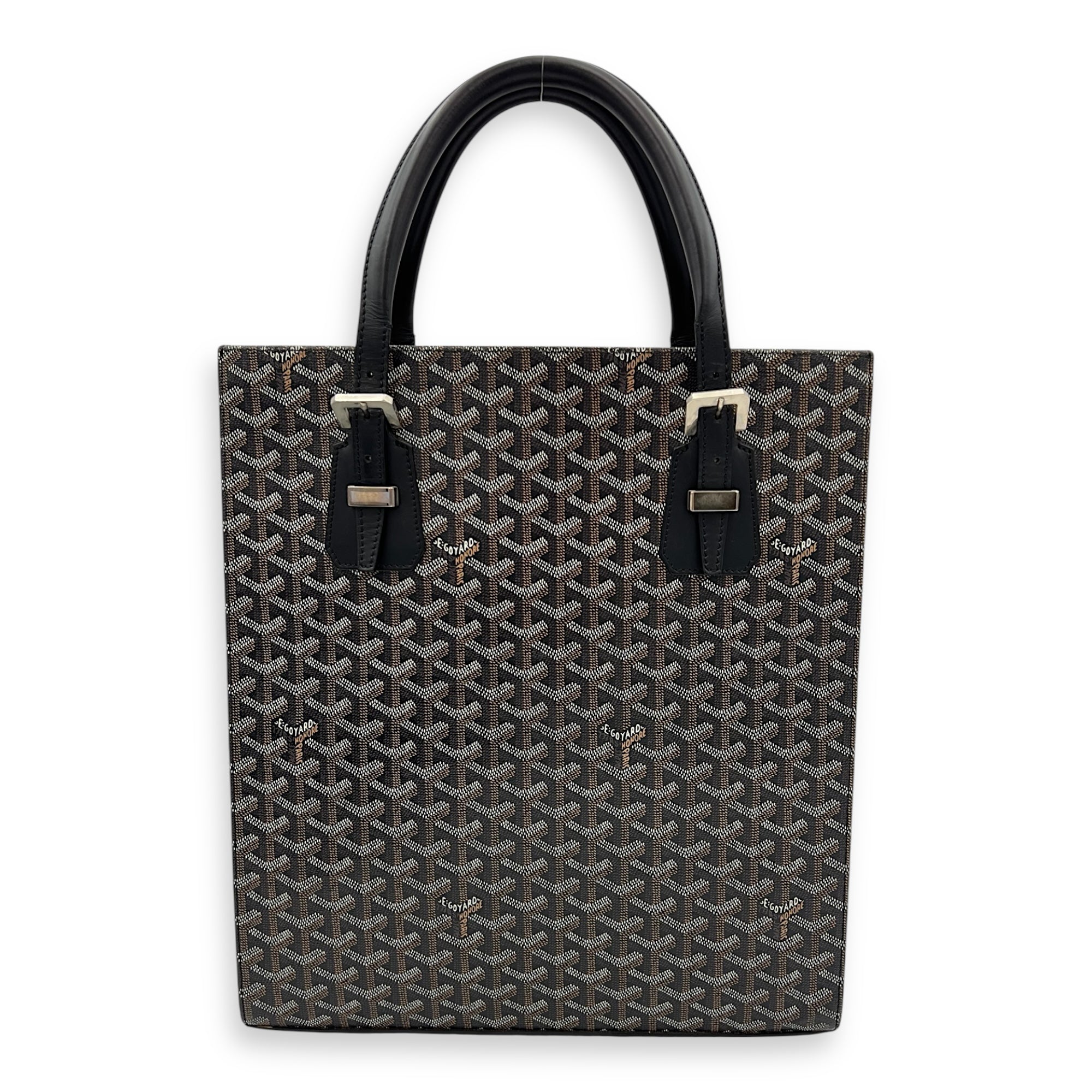 Comores Tote Bag Black in Coated Canvas, Silver hardware - Image 4