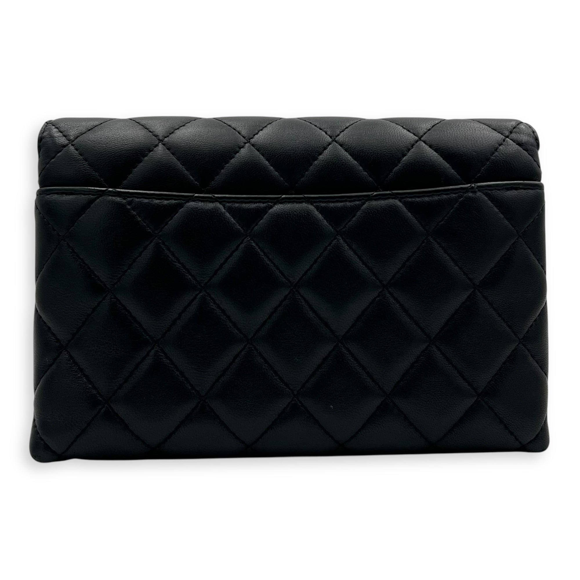 CC Wristlet Black in Lambskin, Gold hardware - Image 3