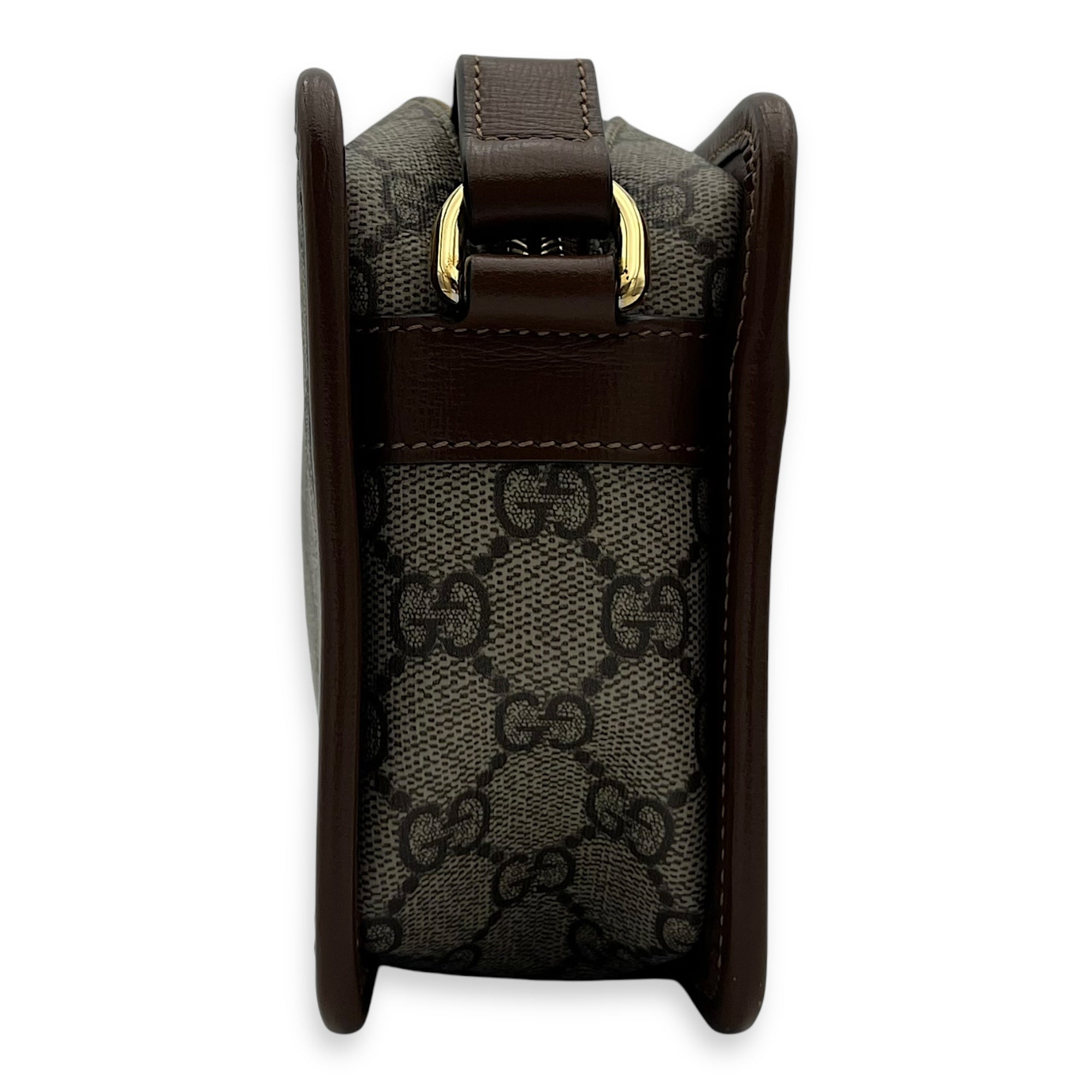 GG Supreme Crossbody Bag Brown in Coated Canvas, Gold hardware - Image 4