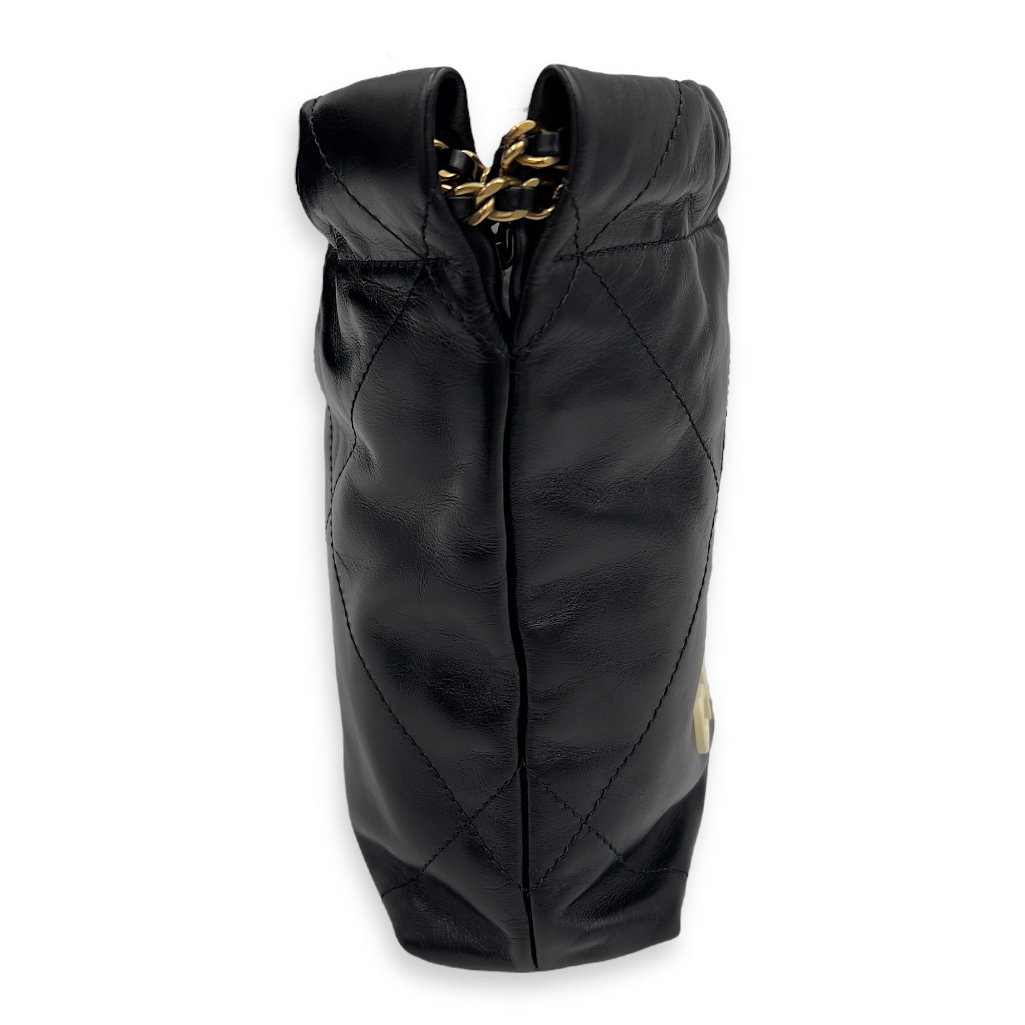 22 Tote Shoulder Bag Mini Black in Lambskin, Gold hardware - Image 7