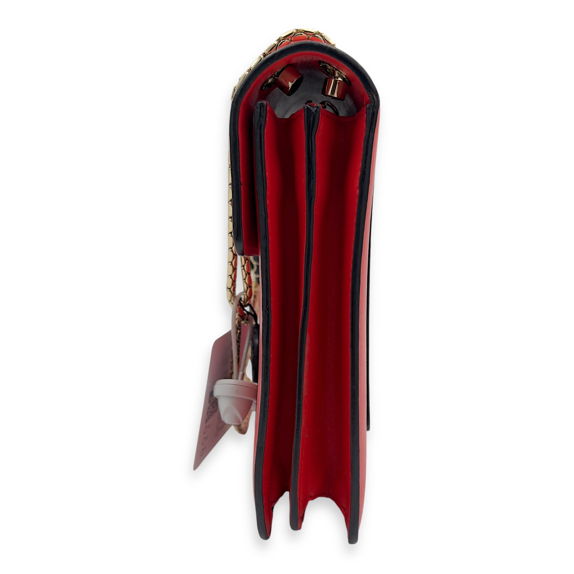 Serpenti Forever Shoulder Bag Red in Calfskin, Gold hardware - Image 6