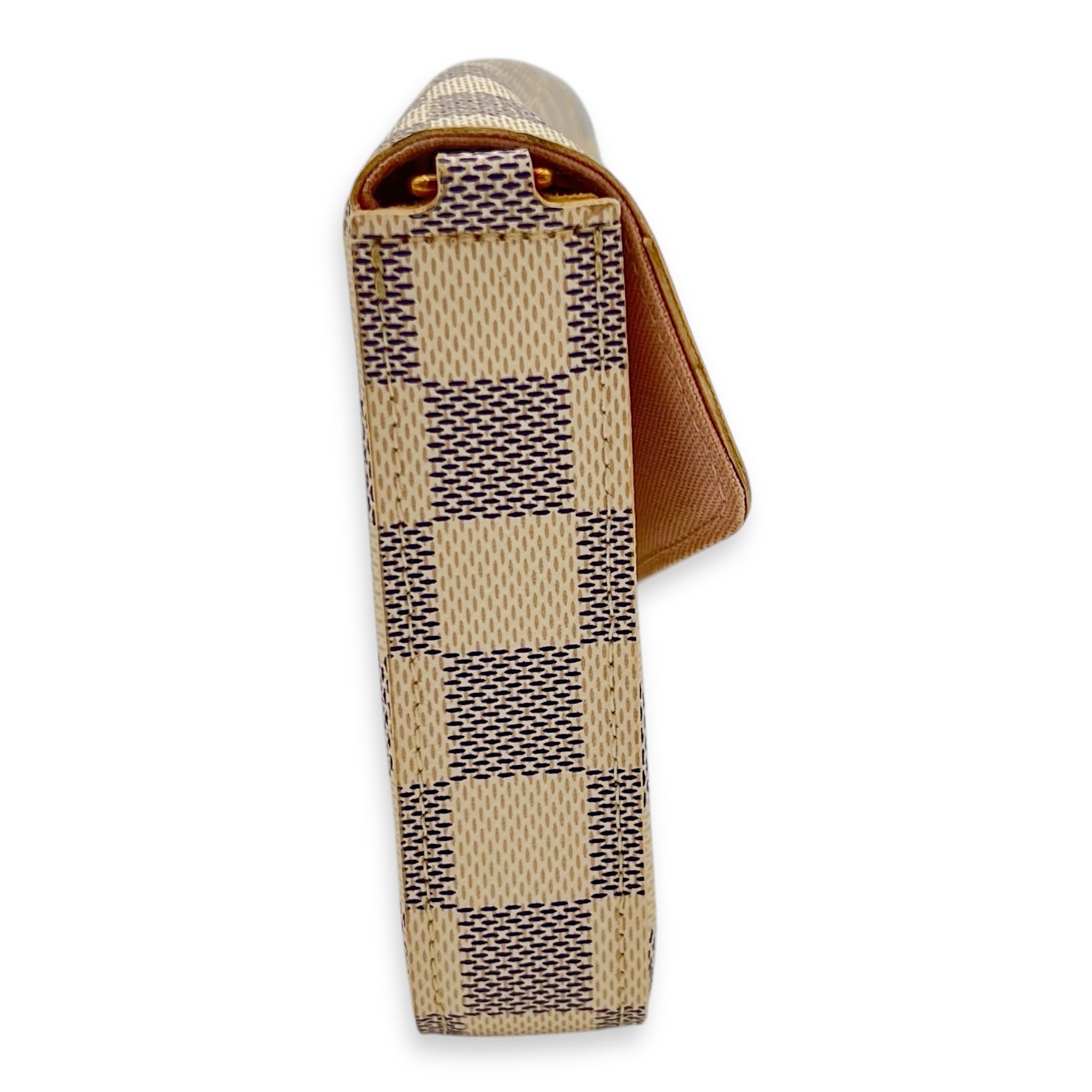 Felicie Crossbody Bag Azur in Coated Canvas, Gold hardware - Image 4