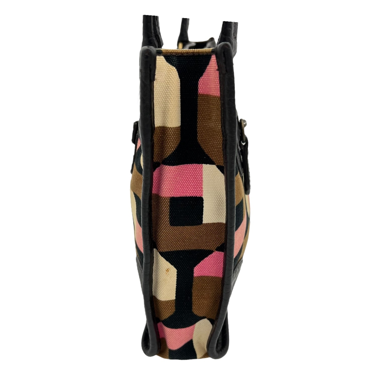 Logo Multi-colour Top Handle Bag in Canvas, Gold hardware - Image 8