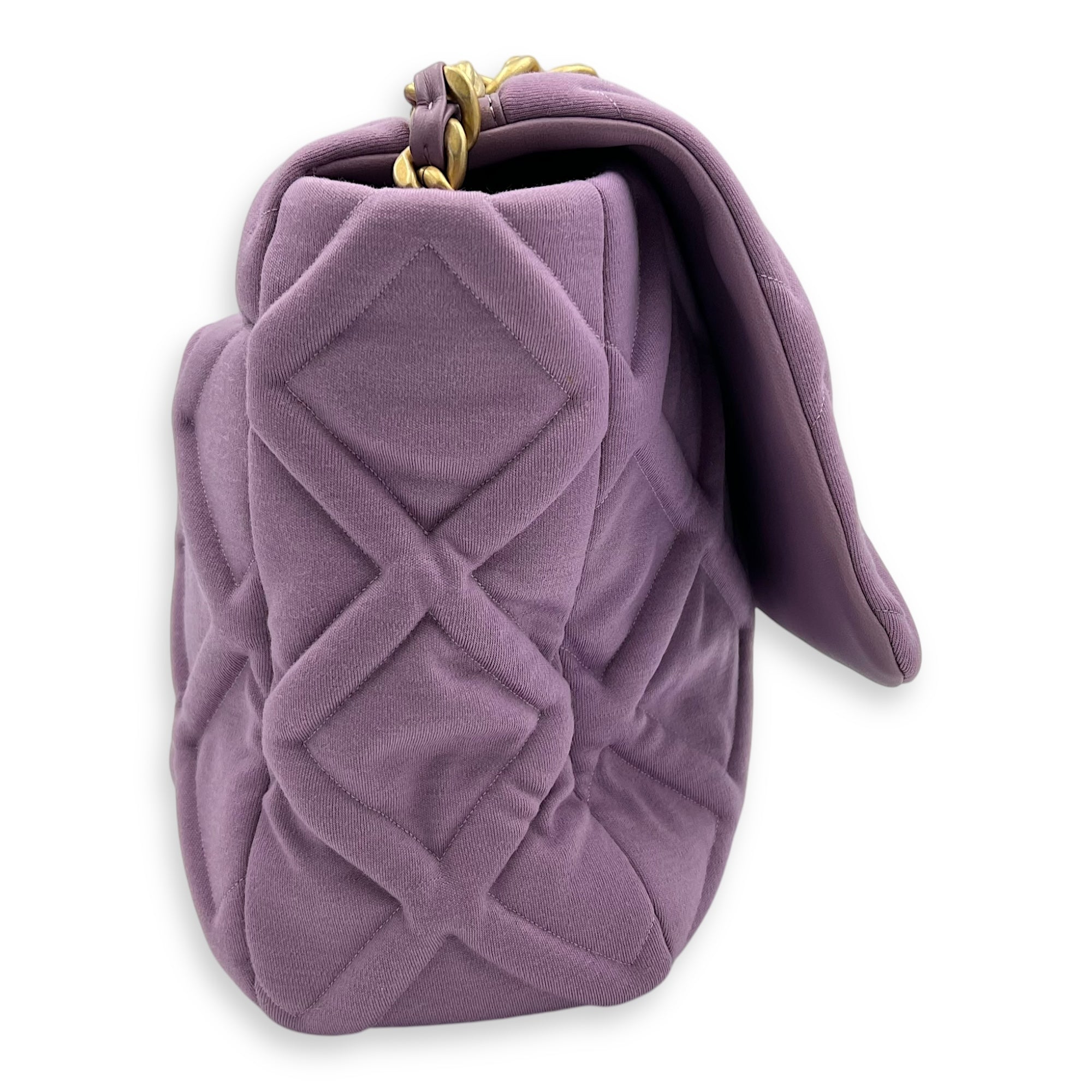 C19 Maxi Purple Crossbody Bag in Fabric, Mixed hardware - Image 5