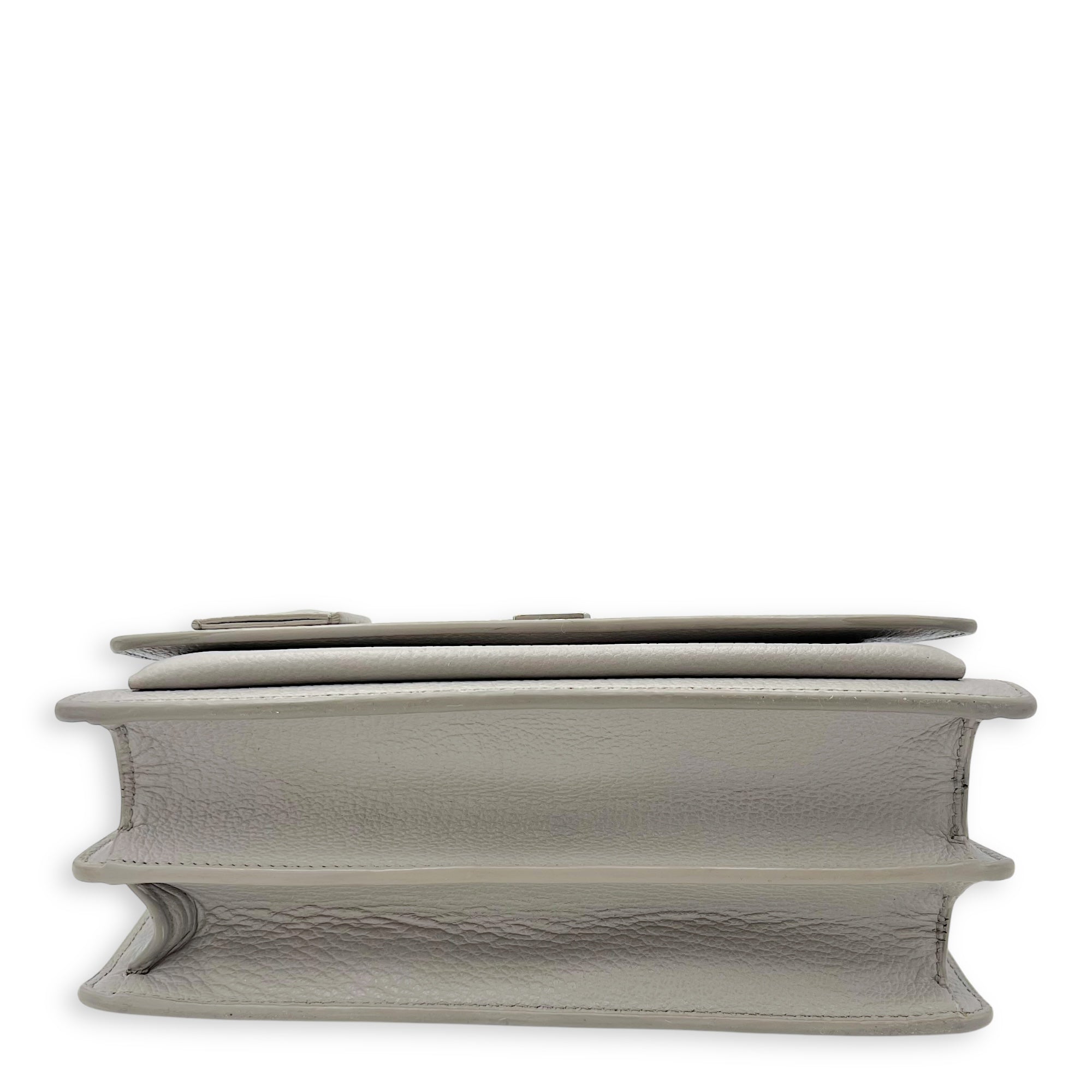 Sunset Medium Grey Shoulder Bag in Calfskin, Silver hardware - Image 6