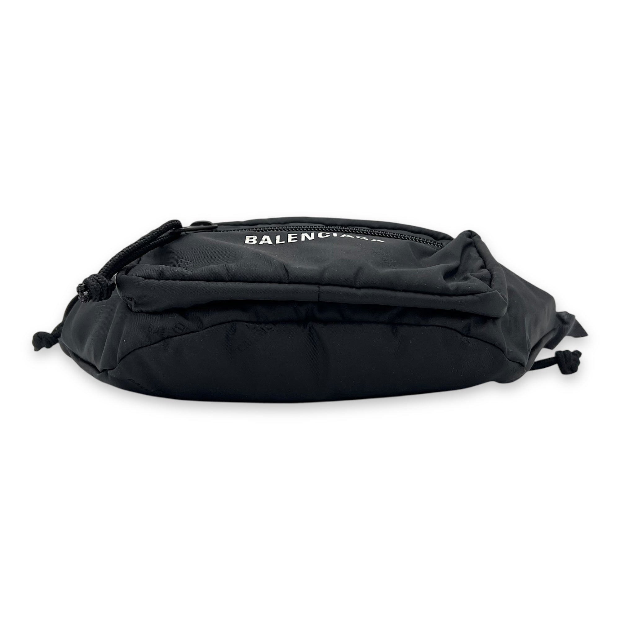 Logo Belt Bag Black in Canvas, Silver hardware - Image 6