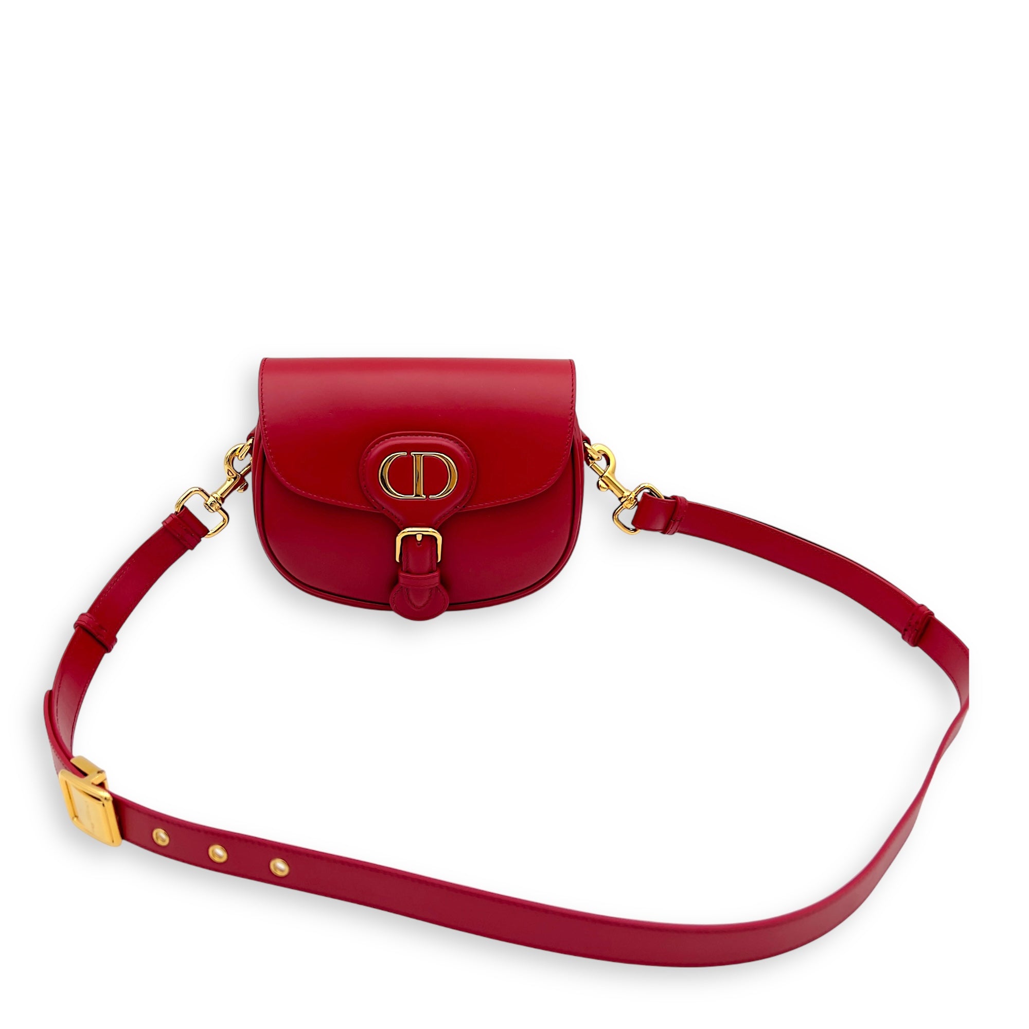 Bobby Small Red Shoulder Bag in Calfskin, Gold hardware - Image 9