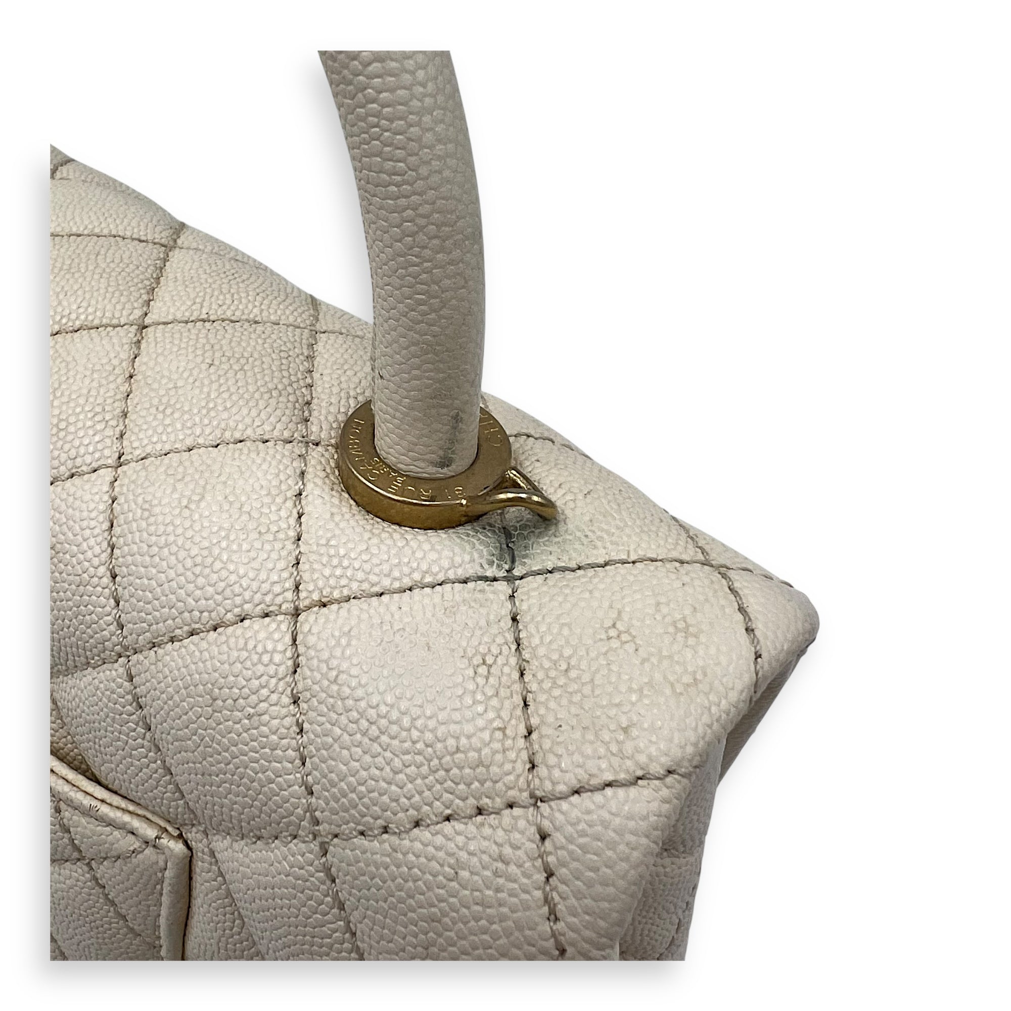 Coco Medium Top handle bag in Caviar leather, Gold Hardware - Image 8