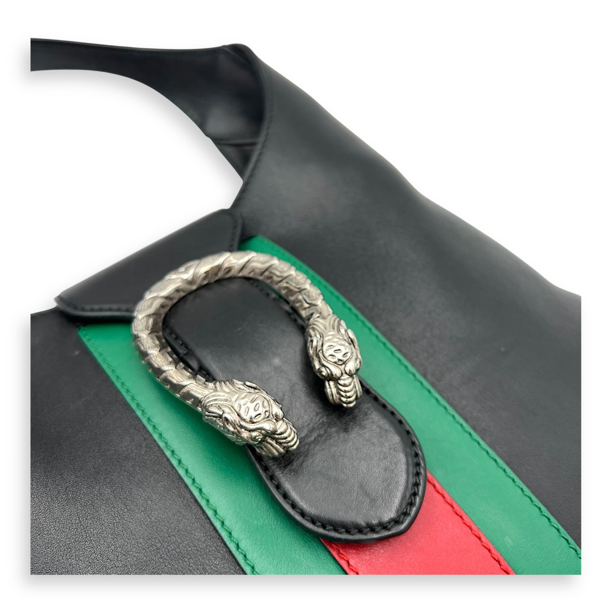 Dionysus Shoulder Bag Black in Calfskin, Silver hardware - Image 7