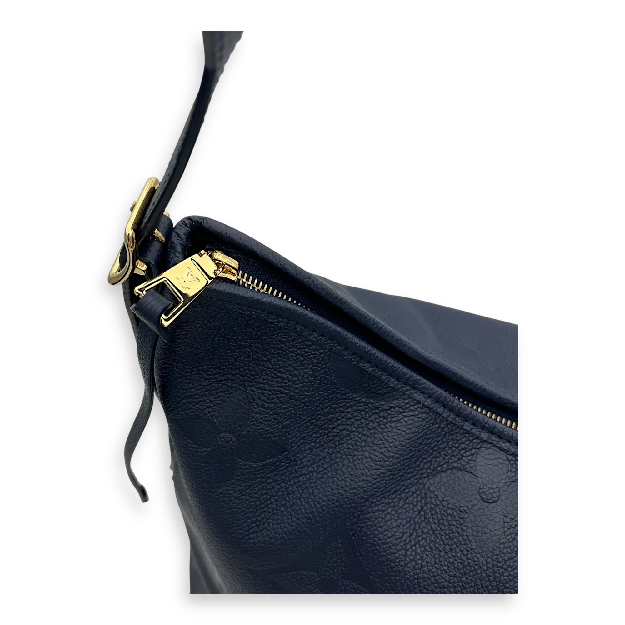 Carryall MM Blue Shoulder Bag in Empreinte Leather, Gold hardware - Image 9