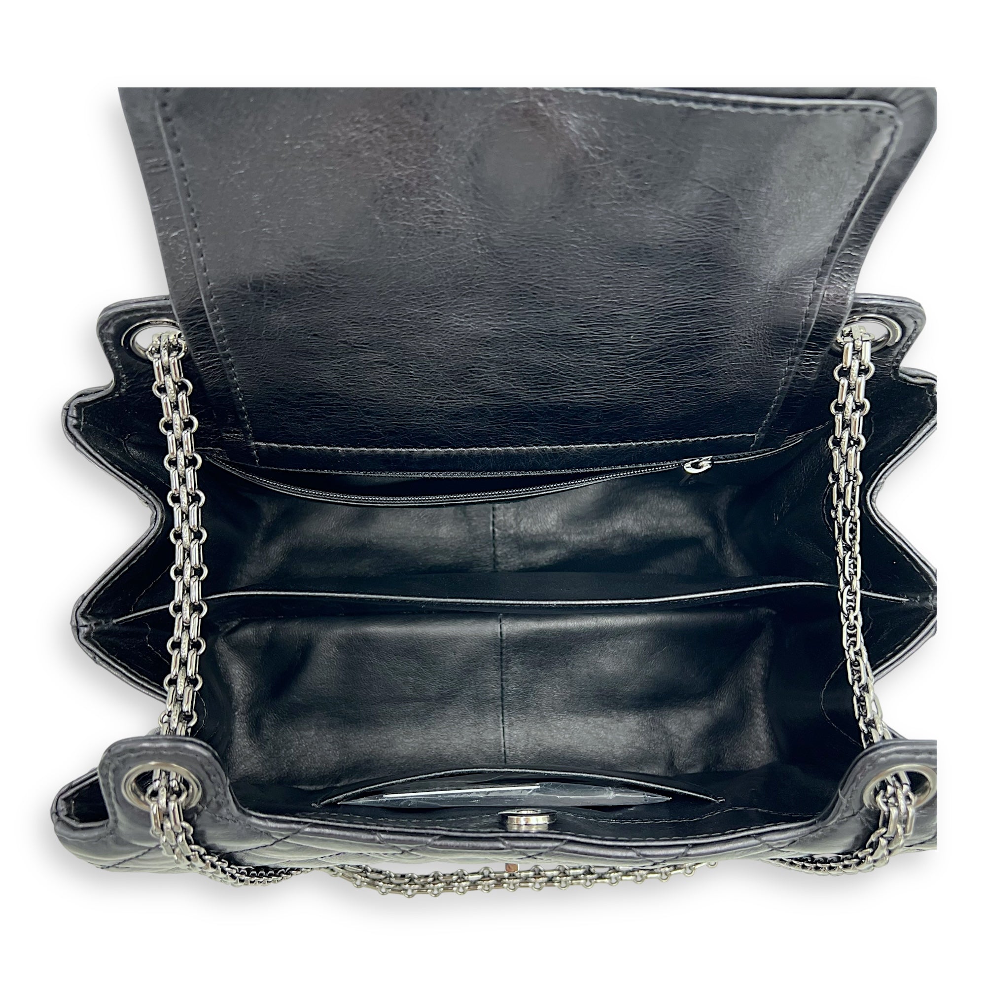 Double Vintage 2.55 Black Shoulder Bag in Calfskin, Ruthenium hardware - Image 7