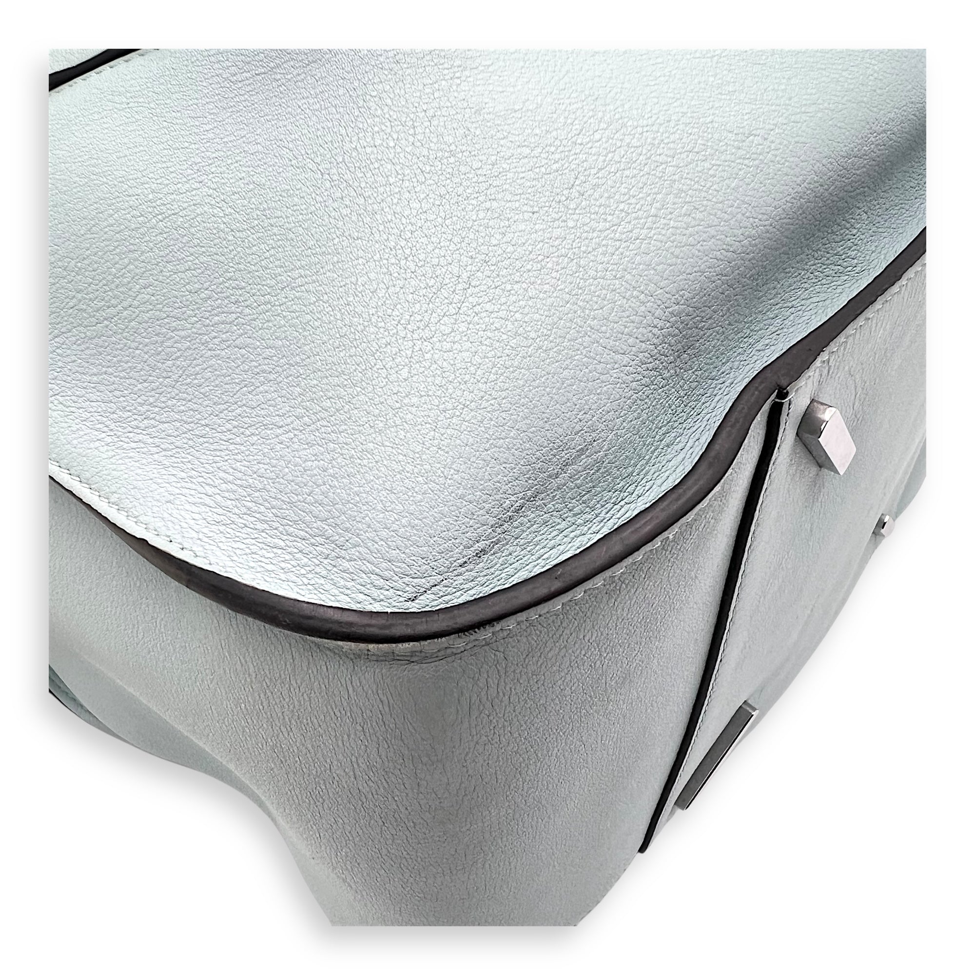 Hammock Medium Blue Top Handle Bag in Calfskin, Silver hardware - Image 8