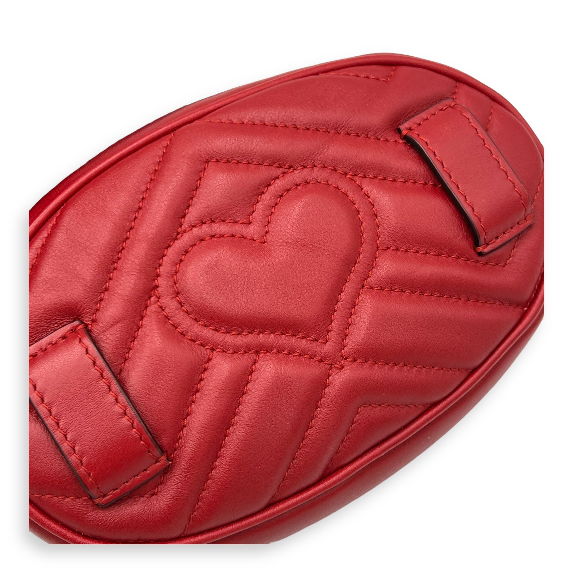 GG Marmont 85cm Red Belt Bag in Calfskin, Gold hardware - Image 8