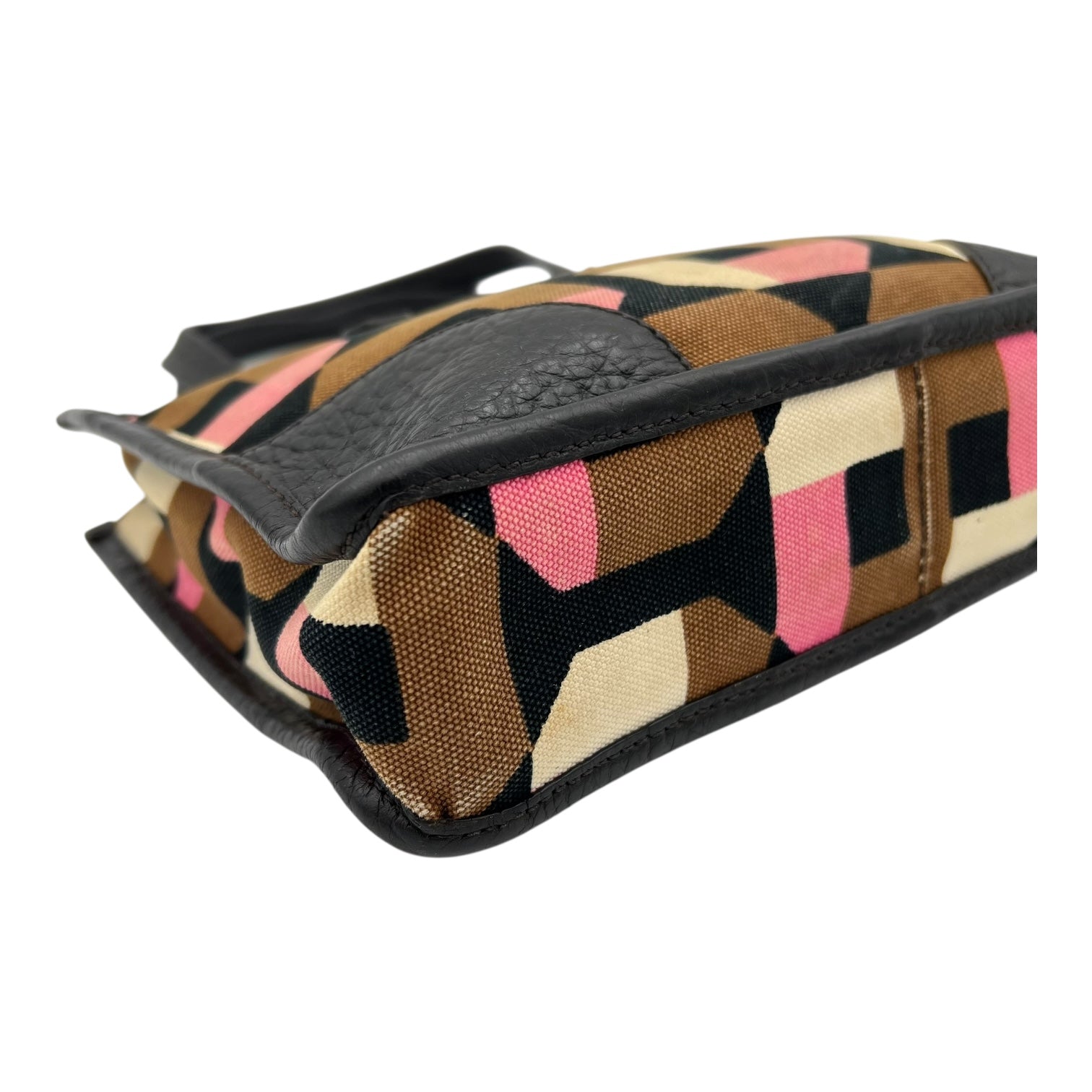 Logo Multi-colour Top Handle Bag in Canvas, Gold hardware - Image 5