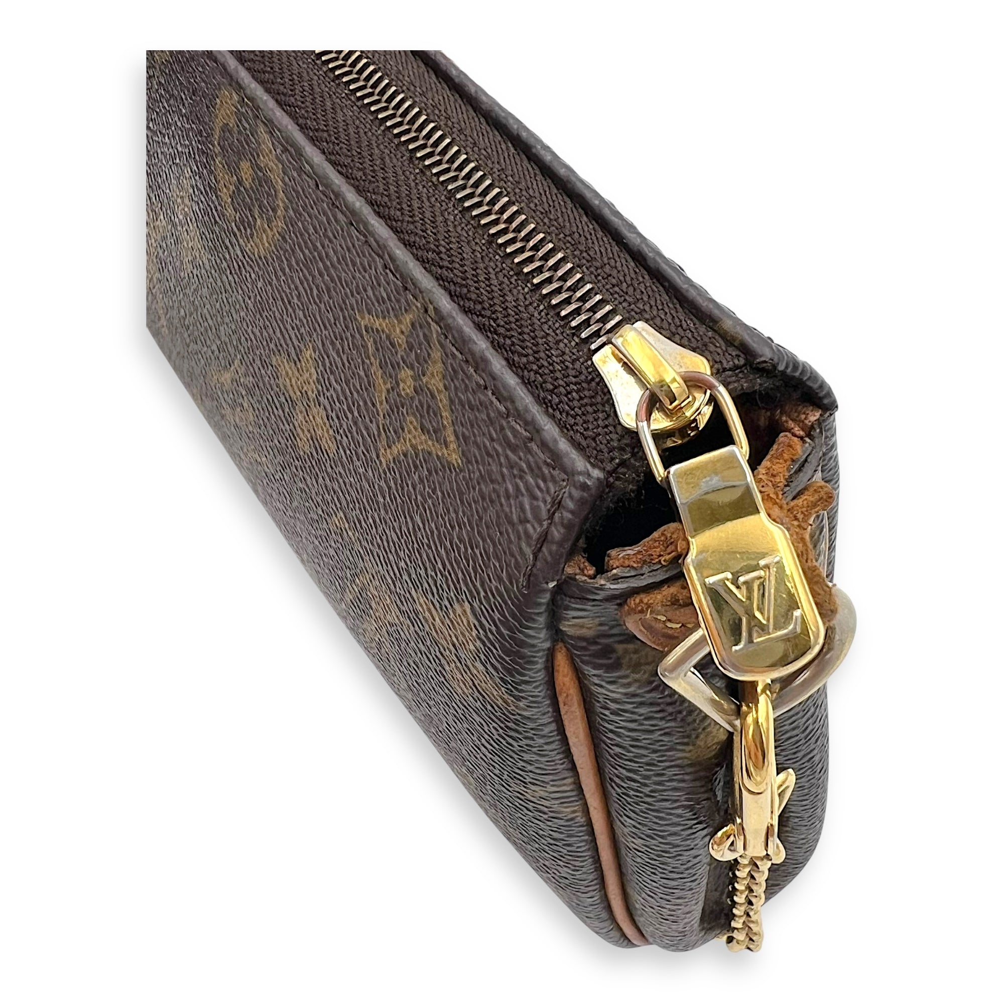 Eva Crossbody Bag Brown in Monogram Coated Canvas, Gold hardware - Image 8