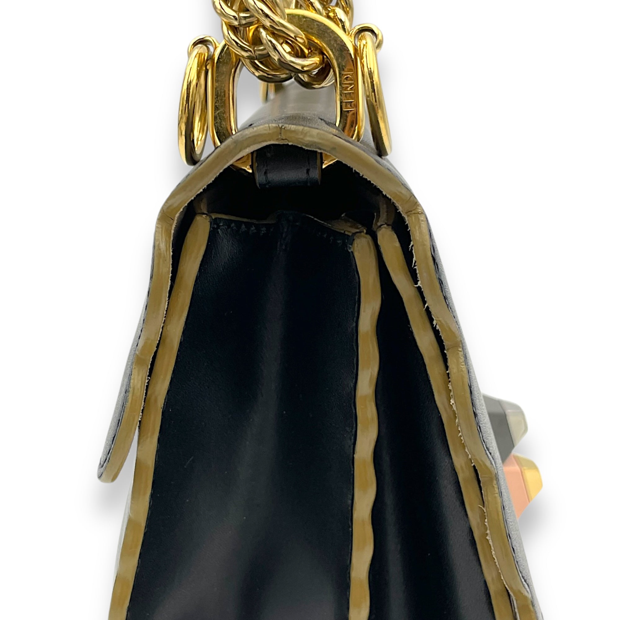 Kan I Shoulder Bag Black in Calfskin, Gold hardware - Image 9