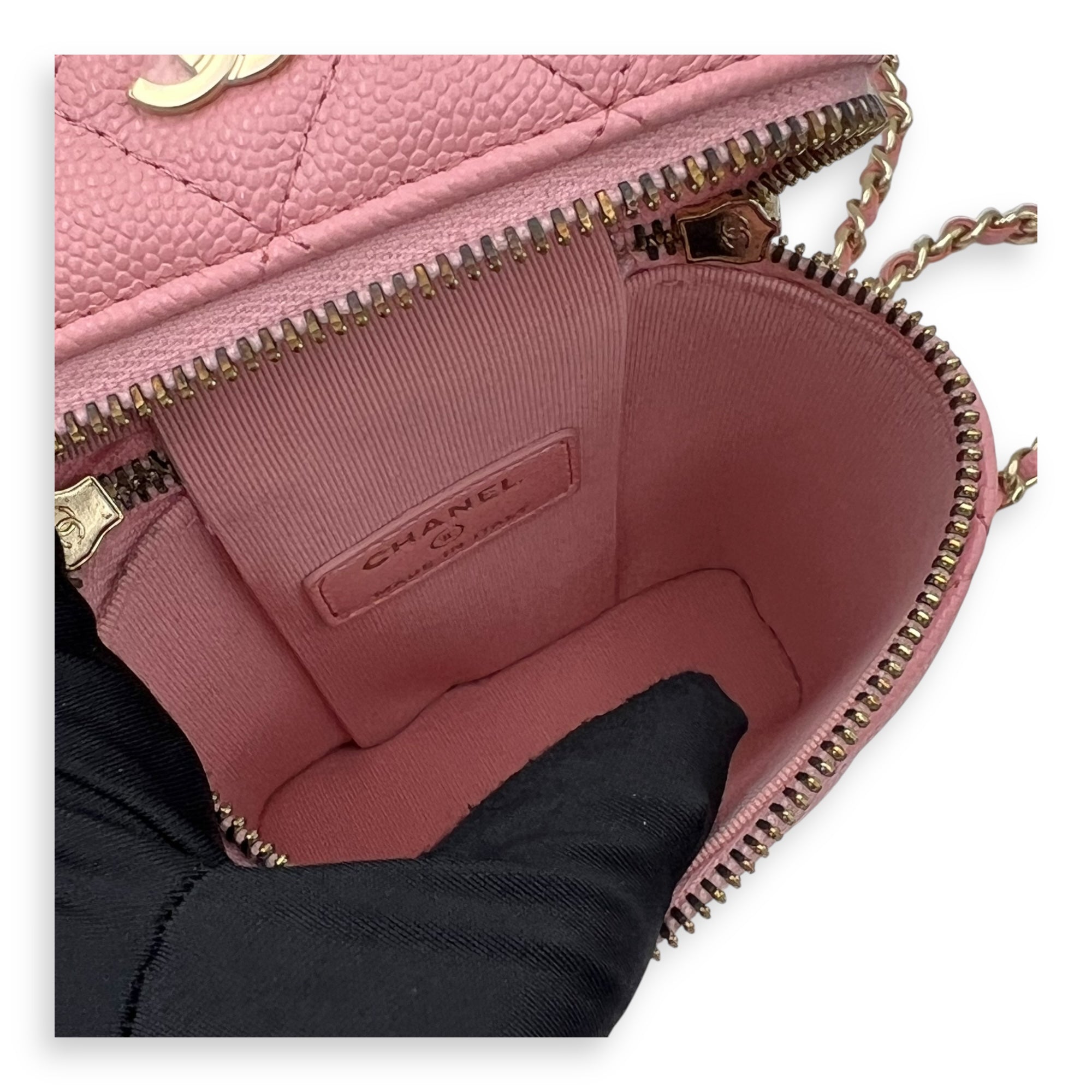 Vanity Phone Crossbody bag in Caviar leather, Gold Hardware - Image 9