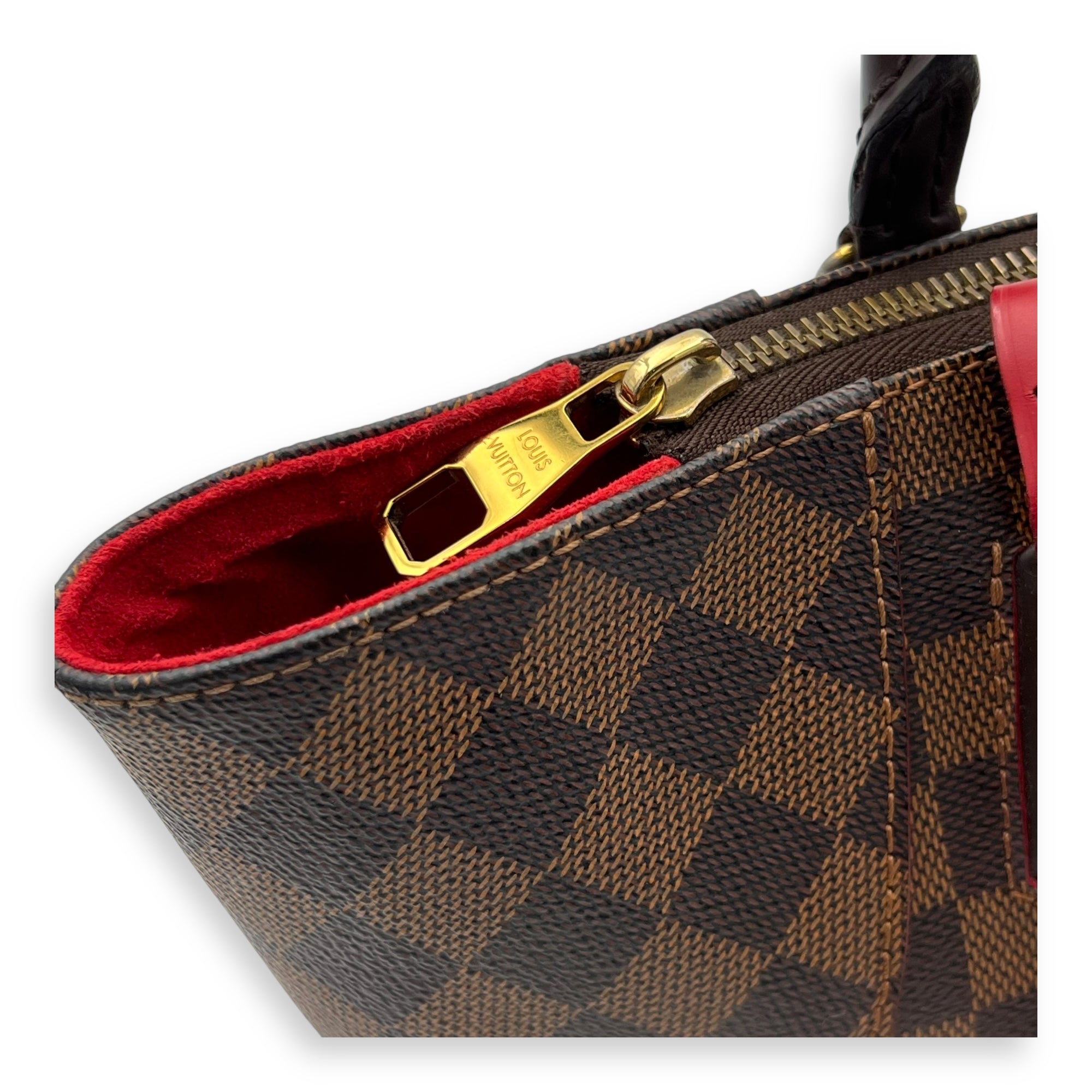 Caissa Top Handle Bag Brown in Coated Canvas, Gold hardware - Image 9