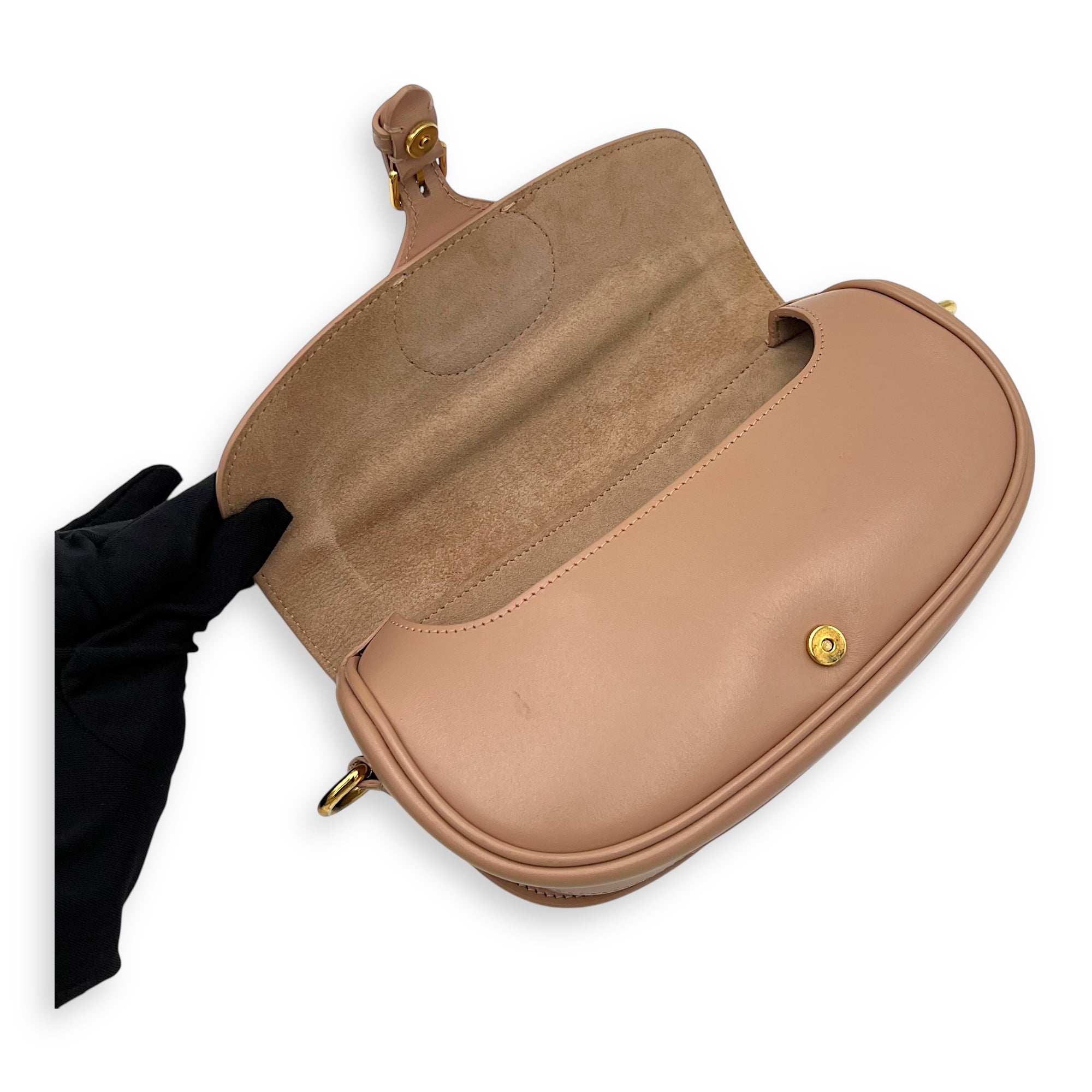 Bobby Shoulder Bag Pink in Calfskin, Gold hardware - Image 9