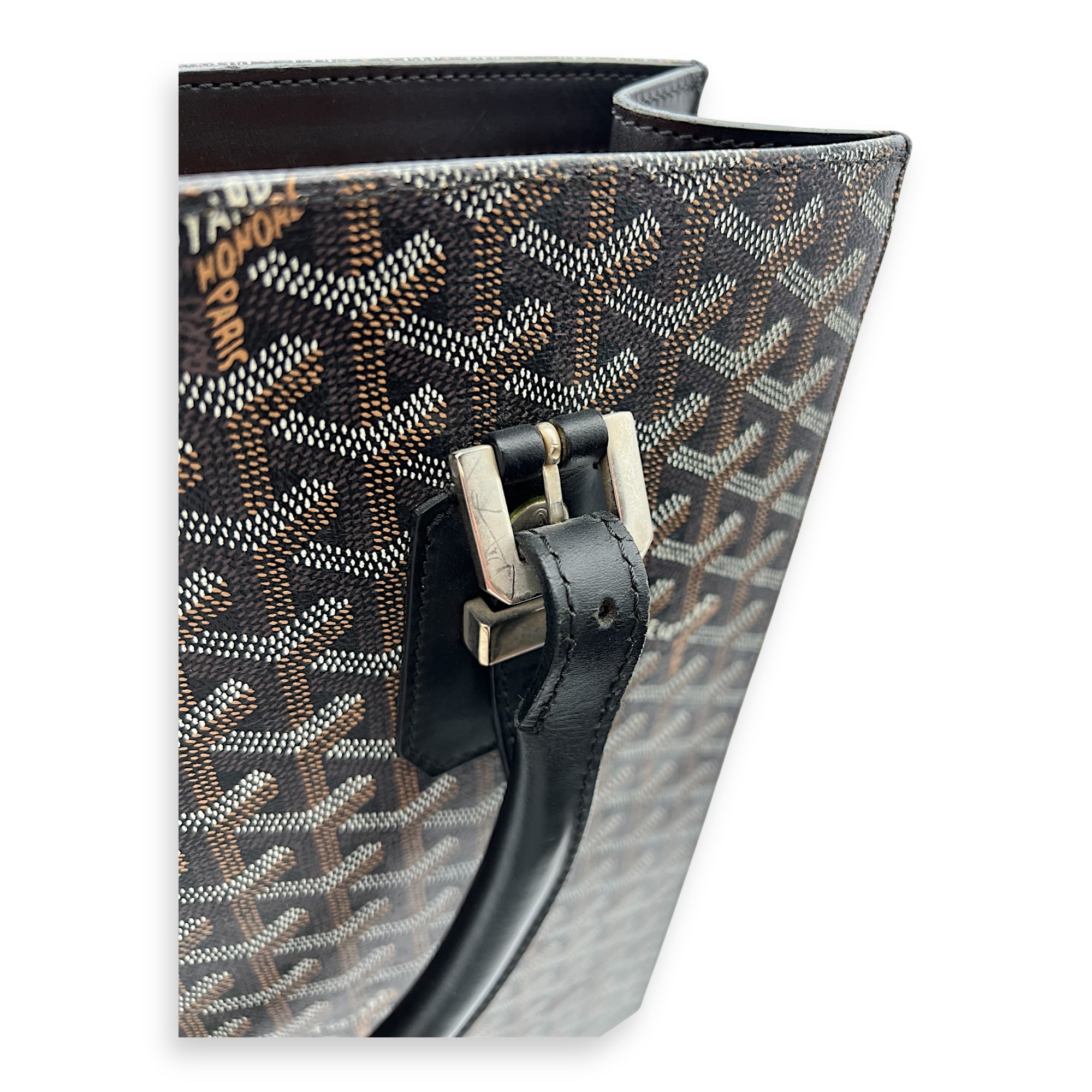 Comores Tote Bag Black in Coated Canvas, Silver hardware - Image 8