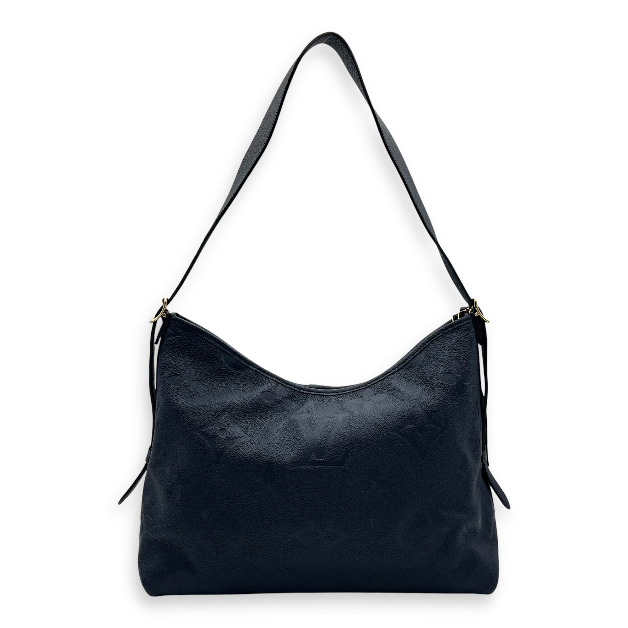 Carryall MM Blue Shoulder Bag in Empreinte Leather, Gold hardware - Image 3