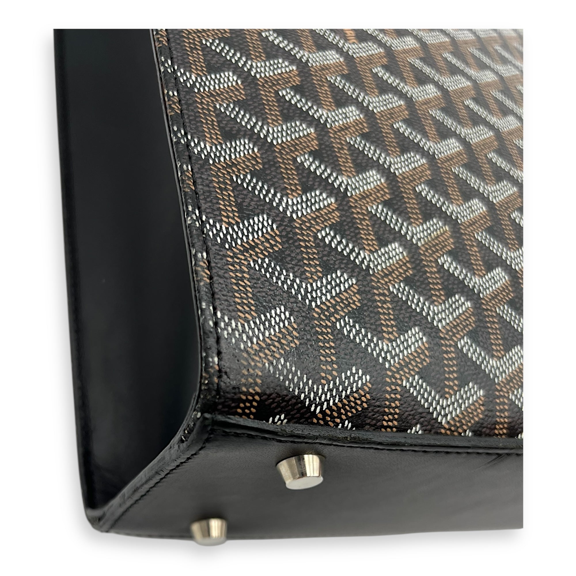 Comores Tote Bag Black in Coated Canvas, Silver hardware - Image 9